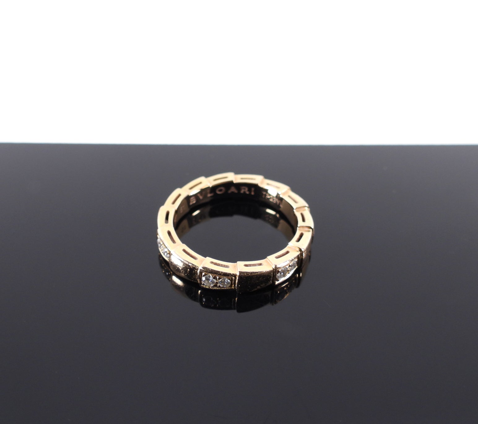 Bvlgari 18k Rose Gold Diamond Serpenti Viper Ring - Size 51 / 5.5 - Luxury Jewelry for Women, Perfect for Weddings, Parties & Special Occasions