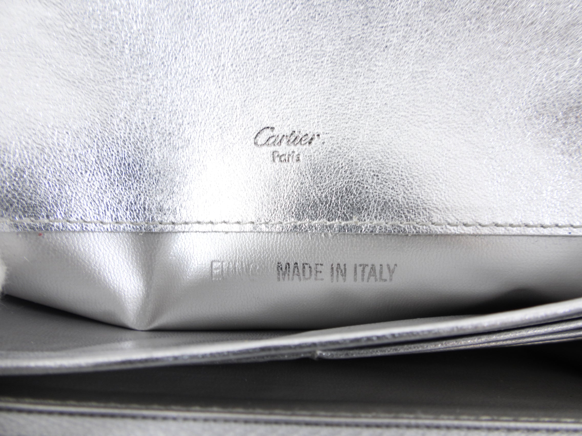 Cartier Vintage 2008 Silver Leather Continental Wallet for Men - Genuine Leather Money Clip Wallet with RFID Protection - Perfect for Travel, Business & Everyday Use