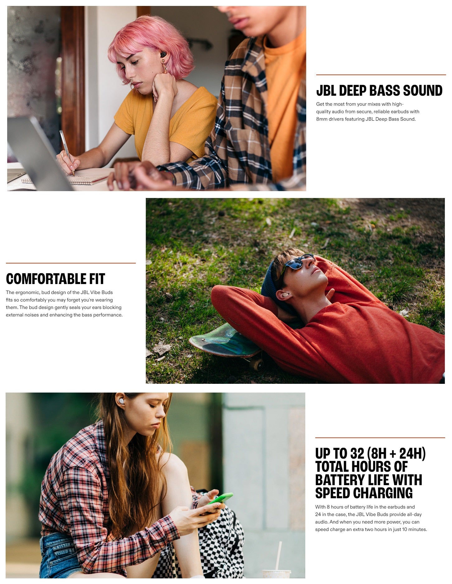 JBL Vibe Buds True Wireless Bluetooth Earbuds - Black (Renewed Like New) | Noise Cancelling, 32H Battery, IP54 Waterproof for Gym, Running & Commuting