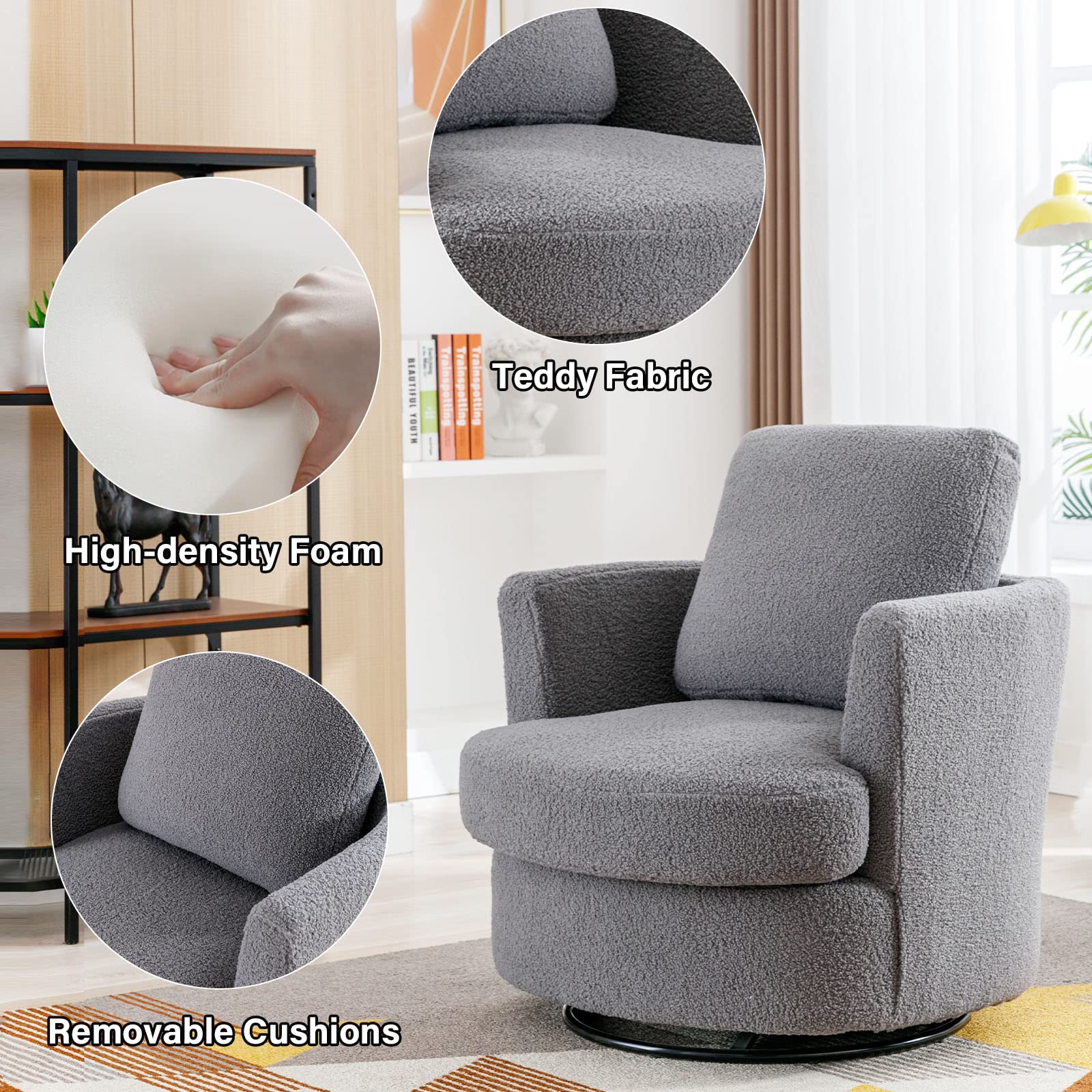 360-Degree Swivel Accent Chair - 31.9