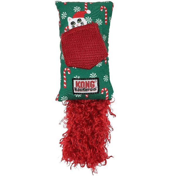 KONG Holiday Kickeroo Refillable Cat Toy - Durable Interactive Catnip Toy for Indoor Cats - Perfect for Playtime, Training & Stress Relief