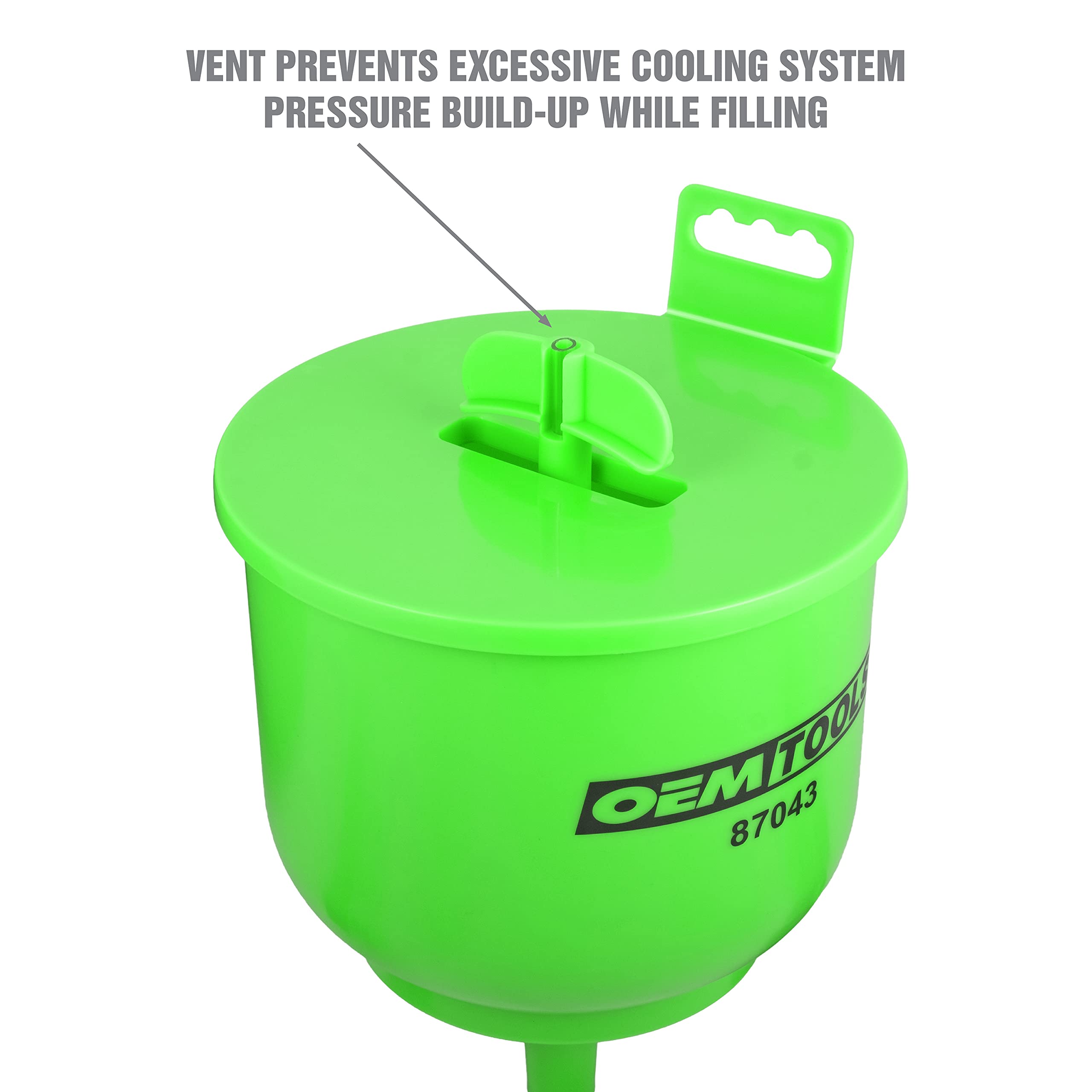 OEMTOOLS 87043 Professional No-Spill Coolant Funnel Kit - Spill-Free Automotive Fluid Funnel for Coolant Flush & Refill | Perfect for DIY Car Maintenance & Engine Cooling System Service