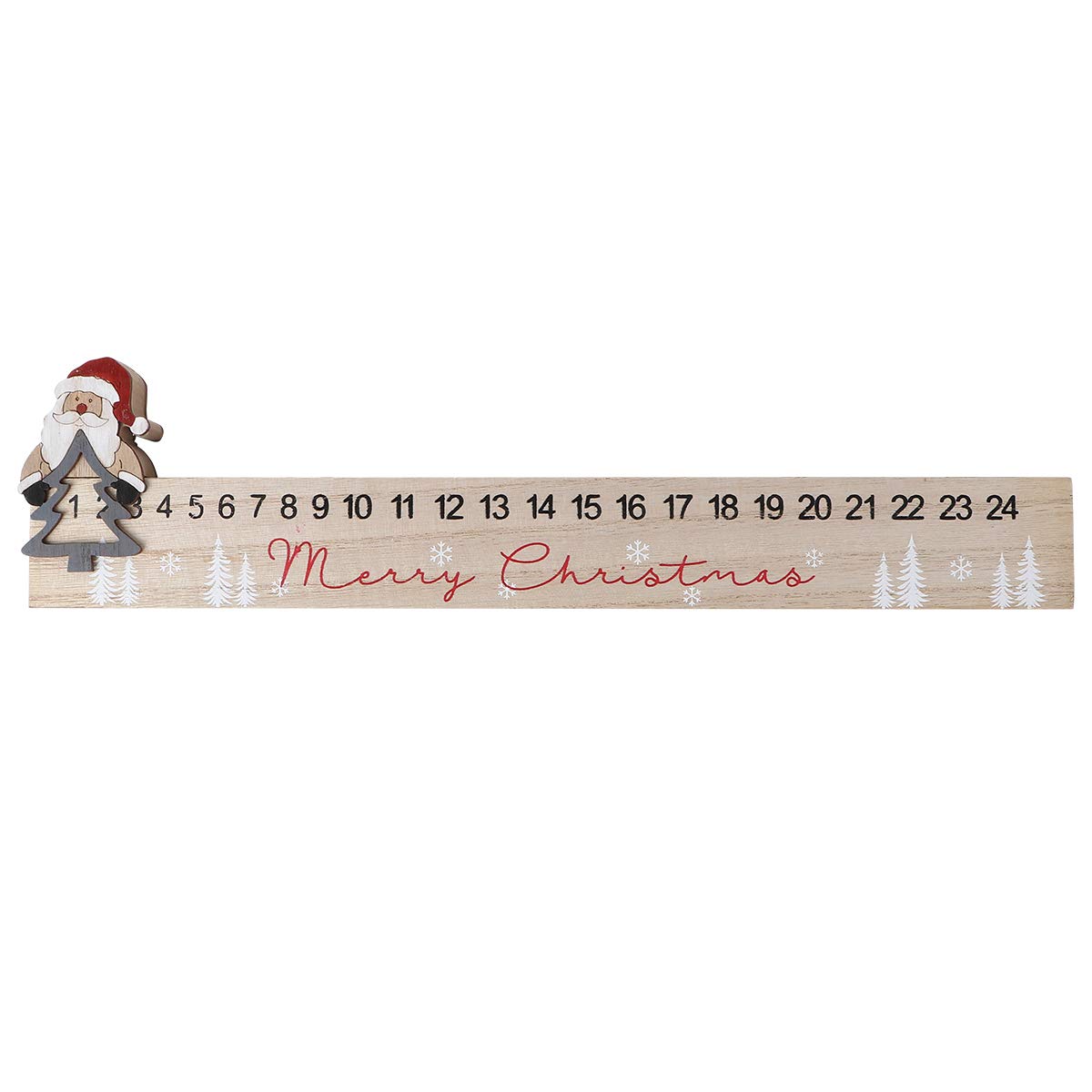 Amosfun Christmas Advent Calendar Ornament - Santa Claus Countdown Decor for Holiday Party (Khaki) | Perfect for Christmas Tree Decorations, Home & Office Holiday Decor, Gift Giving