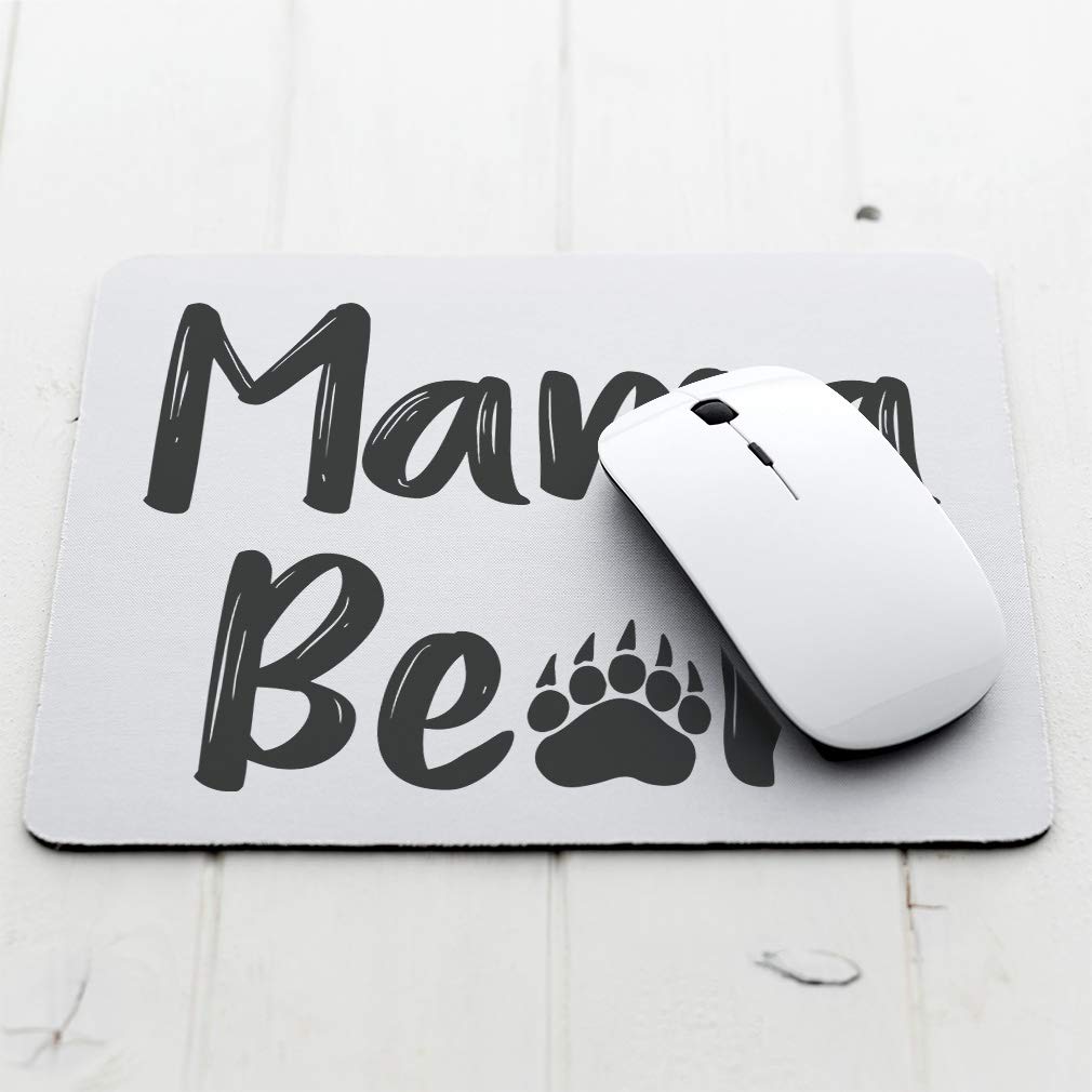 Mother's Day Mouse Pad - Premium Neoprene Desk Mat for Office & Gaming - Square Design with 'Mom Mama Bear' Print - Perfect Gift for Working Moms, Home Office & PC Gamers