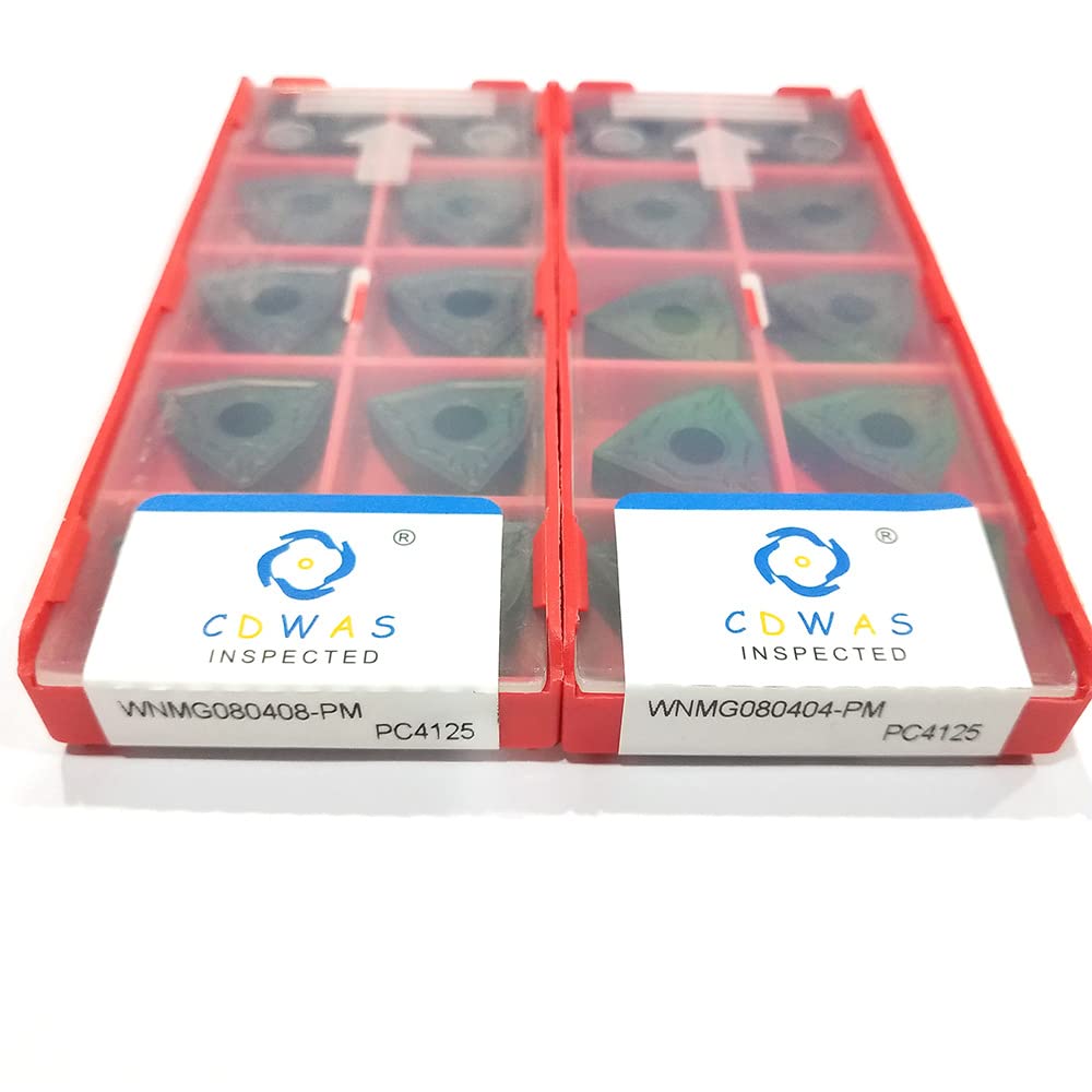 10Pcs Carbide Insert WNMG080404/08-PM PC4125 for External Metal Turning & Milling - High Precision Lathe Tools for Steel, Cast Iron & Alloy Machining - Ideal for CNC & Manual Lathe Operations