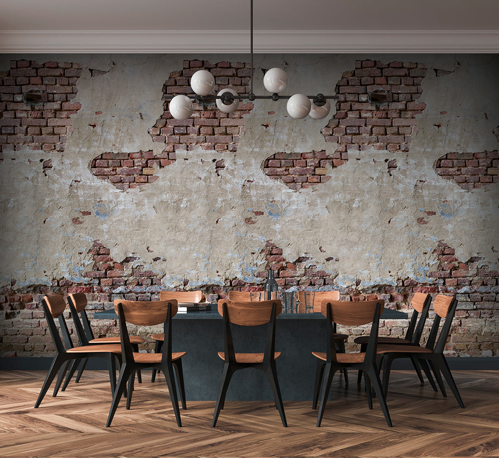 The Wall 2 - Realistic Aged Brick Wall Panel for Home Decor | Perfect for Living Room, Bedroom & Office Accent Walls