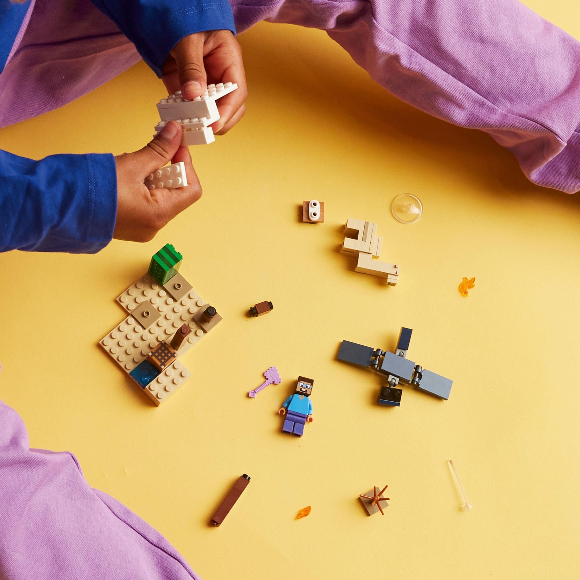 LEGO Minecraft Steve's Desert Expedition Building Toy Set with Biome, House & Action Figures - Creative Play Gift for Boys & Girls Ages 6+ (21251) - Perfect for Minecraft Fans, Birthday Gifts & STEM Learning Activities