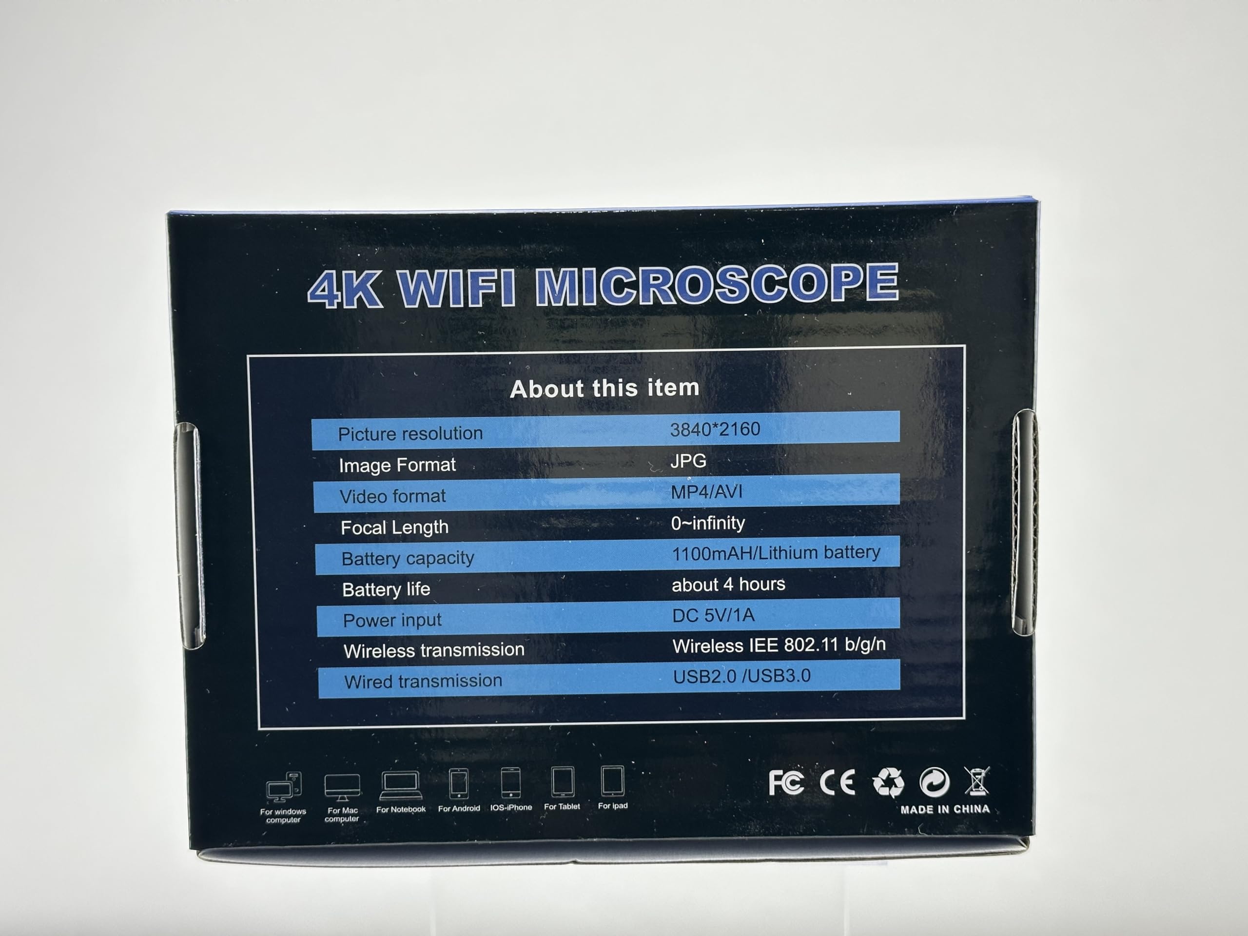 4K WiFi Digital Microscope 50-1000X Magnification - Wireless USB Microscope Camera Compatible with iPhone, Android, PC, iPad, Mac, Linux | Perfect for Coin Collecting, Jewelry Inspection, PCB Repair & Science Education