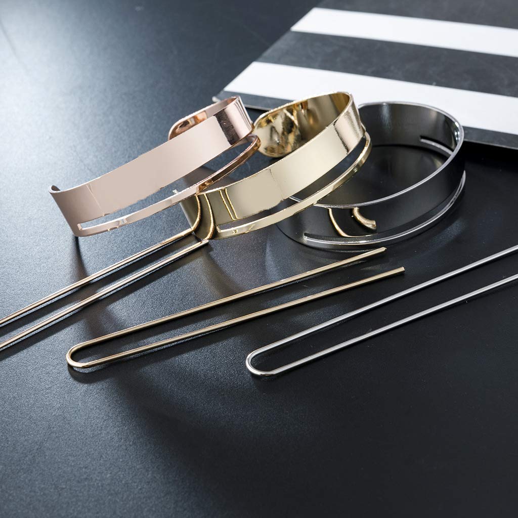 Elegant Minimalist Polished Alloy Round Top Hair Cuff | Hair Stick Bun Cage for Women | Wedding & Special Occasion Hair Accessories | Silver Hairpin, Hair Clip & Barrette Bun Holder | Perfect for Bridal, Prom & Formal Events