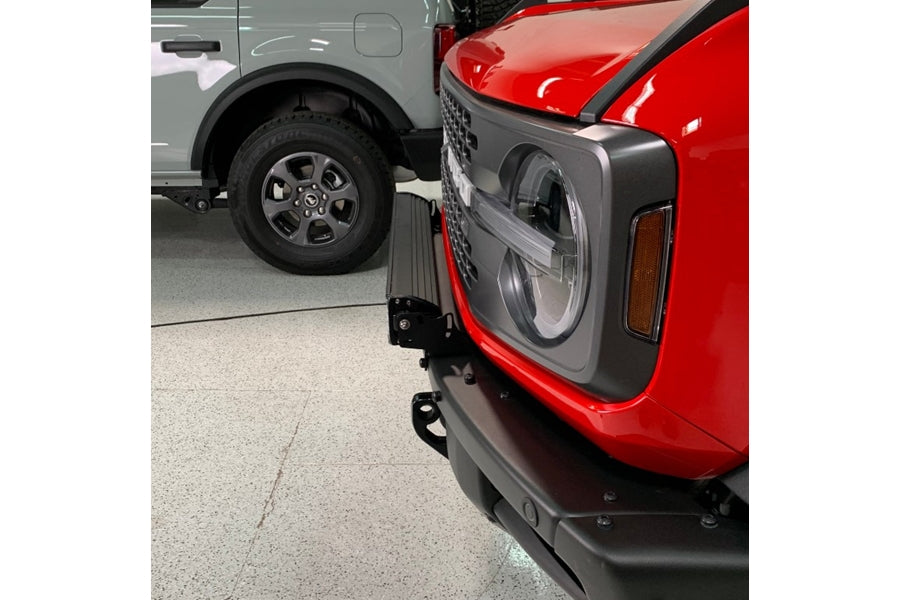2021-2023 Ford Bronco Grimm Offroad 30-Inch LED Light Bar Mount Kit - Heavy Duty Steel Front Bumper Bracket - Perfect for Off-Roading, Night Driving & Adventure Camping