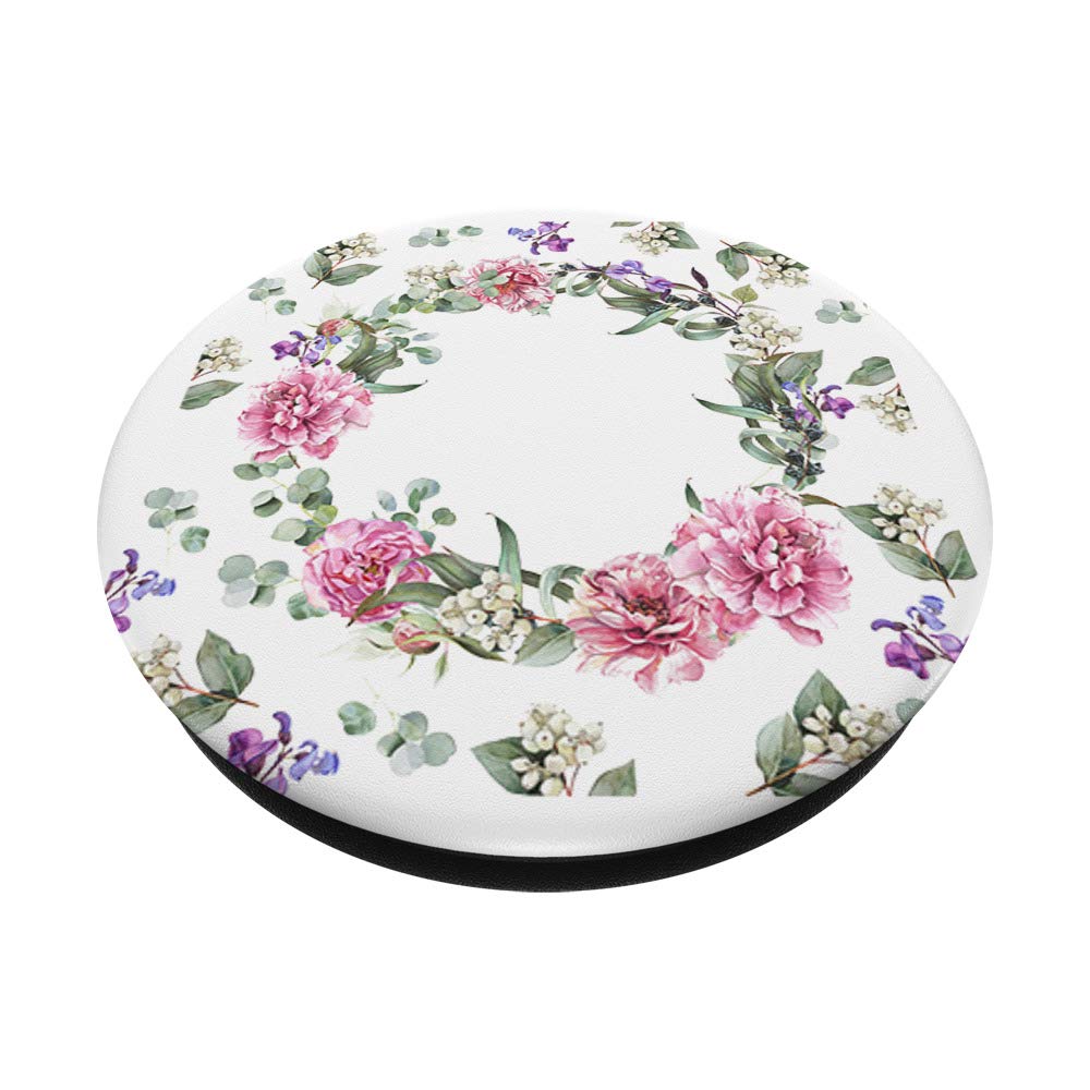 Peace Mandala Flower Circle Pop Socket - Rose Violet Print Phone Grip for iPhone & Samsung - Perfect for Yoga, Meditation & Boho Style Accessories
