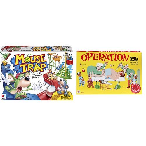 Mouse Trap Board Game (2005 Edition) & Operation Game - Classic Family Board Games for Kids and Adults - Perfect for Family Game Nights and Birthday Parties