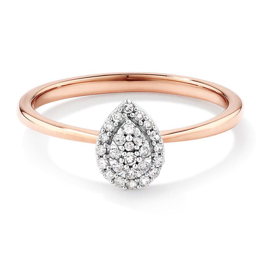 Lab Grown Diamond Promise Ring for Women - Pear Cluster Engagement Ring in 14K Gold - Perfect for Proposals, Anniversaries & Special Occasions