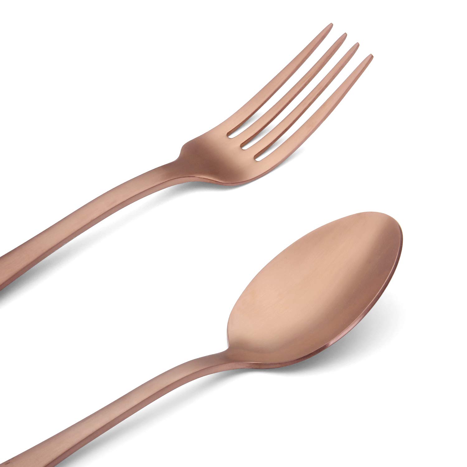 20-Piece Matte Rose Gold Silverware Set - Satin Finish Stainless Steel Flatware with Round Edges, Dishwasher Safe, Service for 4 - Perfect for Dinner Parties, Weddings & Everyday Dining