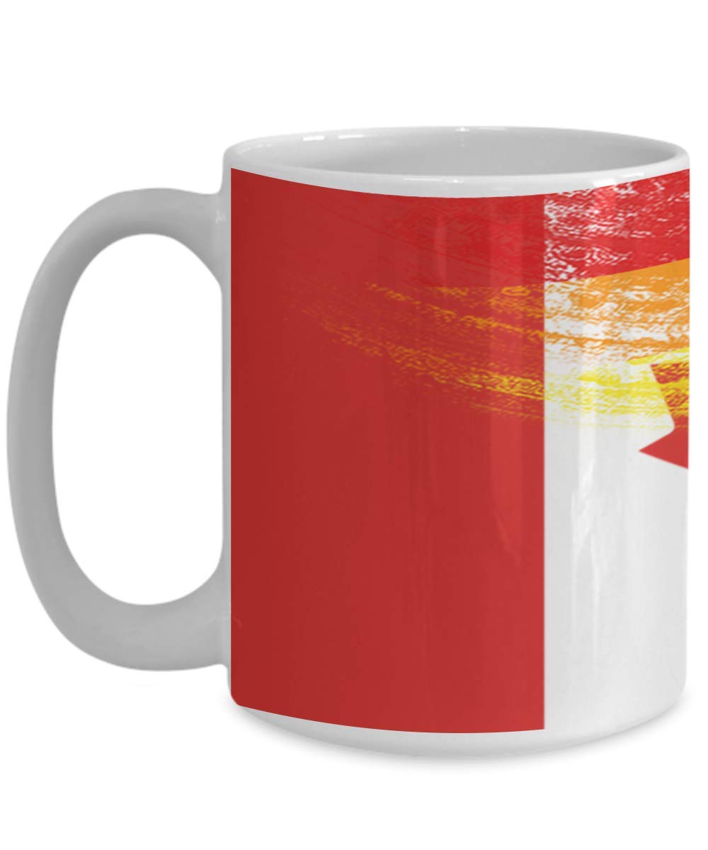 Rainbow Flag LGBTQ Pride White Coffee Mug 15oz - Canada Country Flag Design - Perfect for Pride Parades, Office Use & Gift Giving
