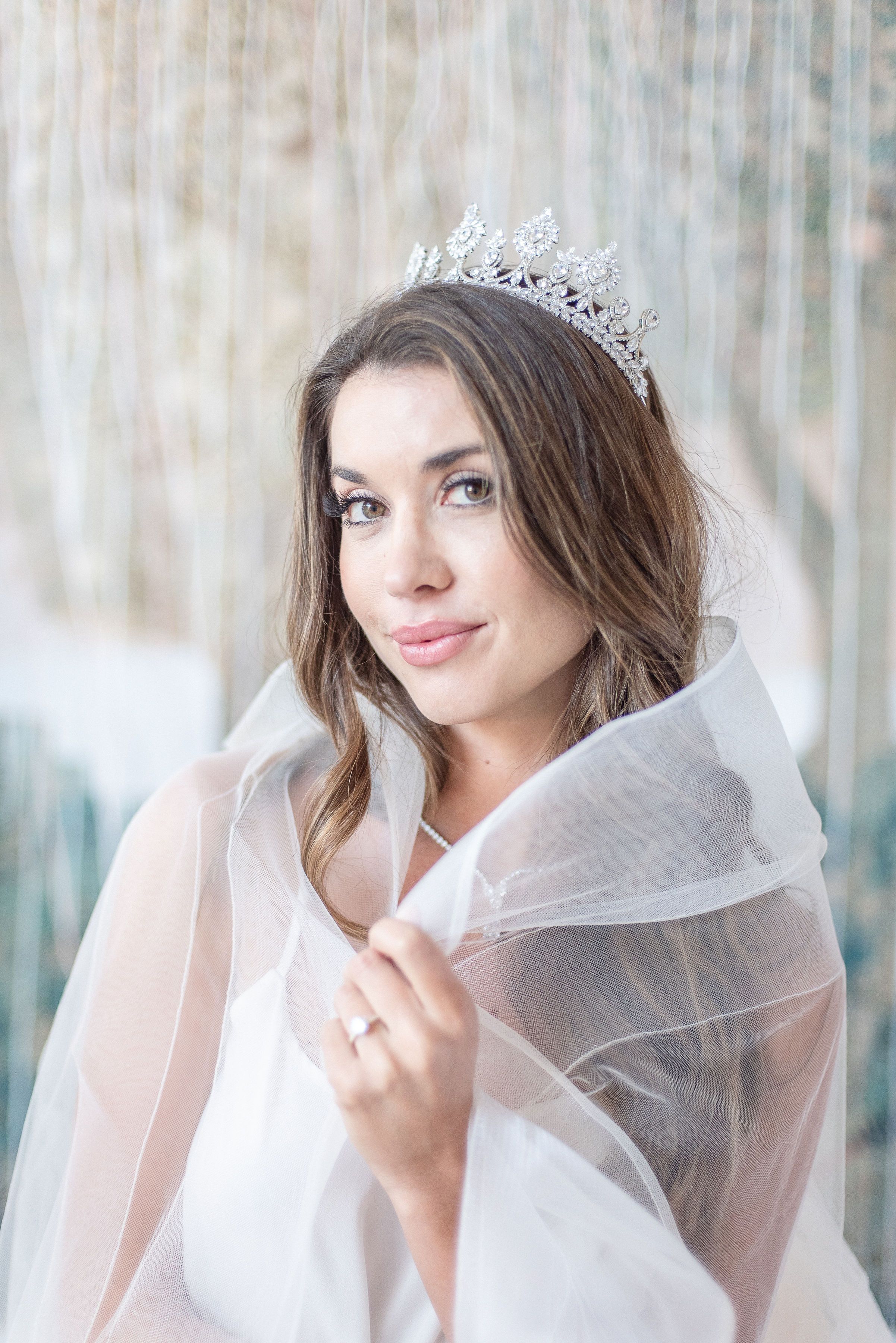 Eleni Simulated Diamond Bridal Tiara - Sparkling Wedding Headpiece for Brides, Princess-Themed Parties & Special Occasions