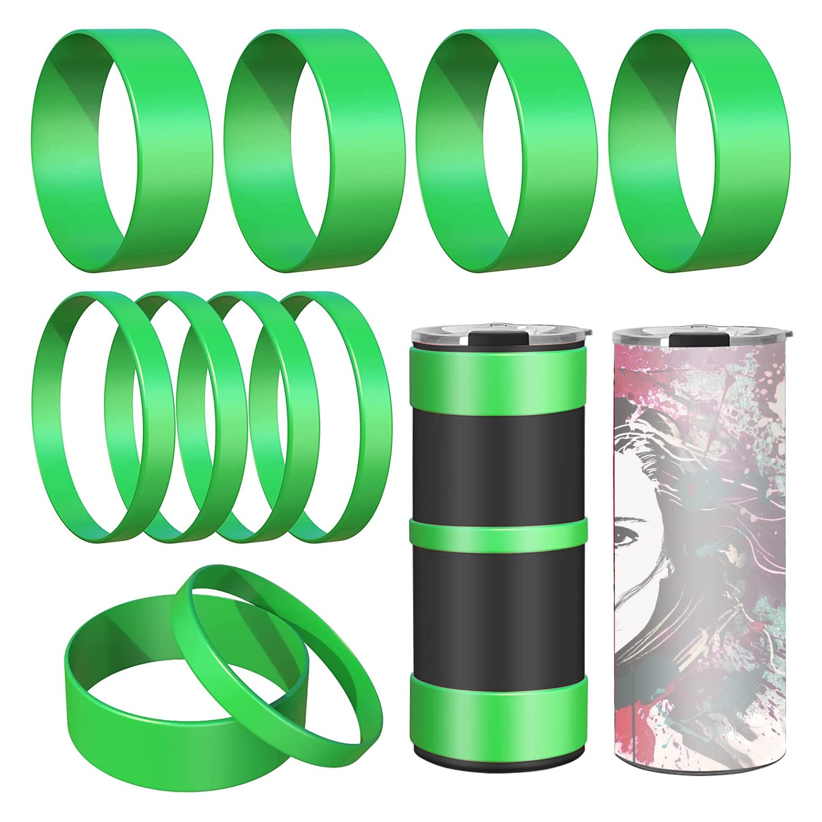 Heat-Resistant Silicone Bands for Sublimation Tumblers - 10 Pack DIY Sublimation Paper Holder Rings, Prevents Ghosting, Tight-Fit Accessories for Crafting & Custom Drinkware Projects