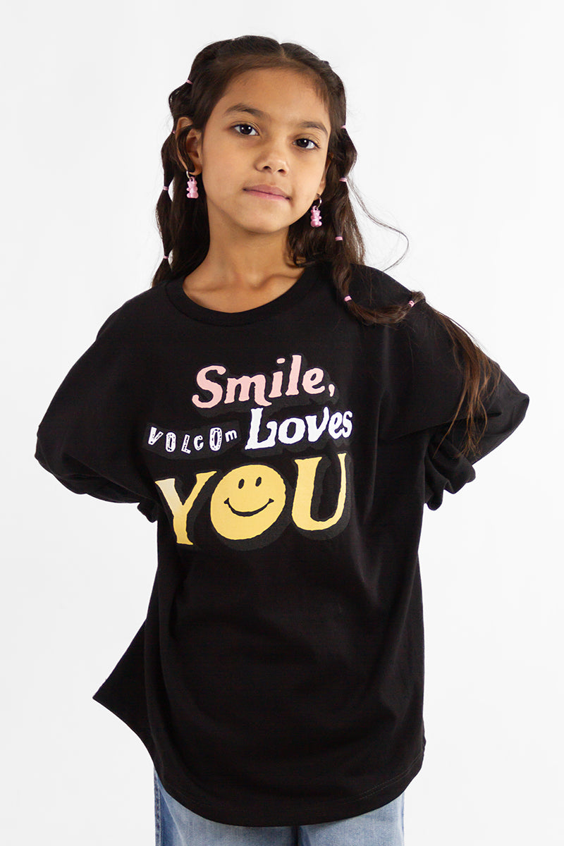 Volcom Kids' Unity Long Sleeve T-Shirt - Black | Comfortable & Stylish for School, Play & Everyday Wear