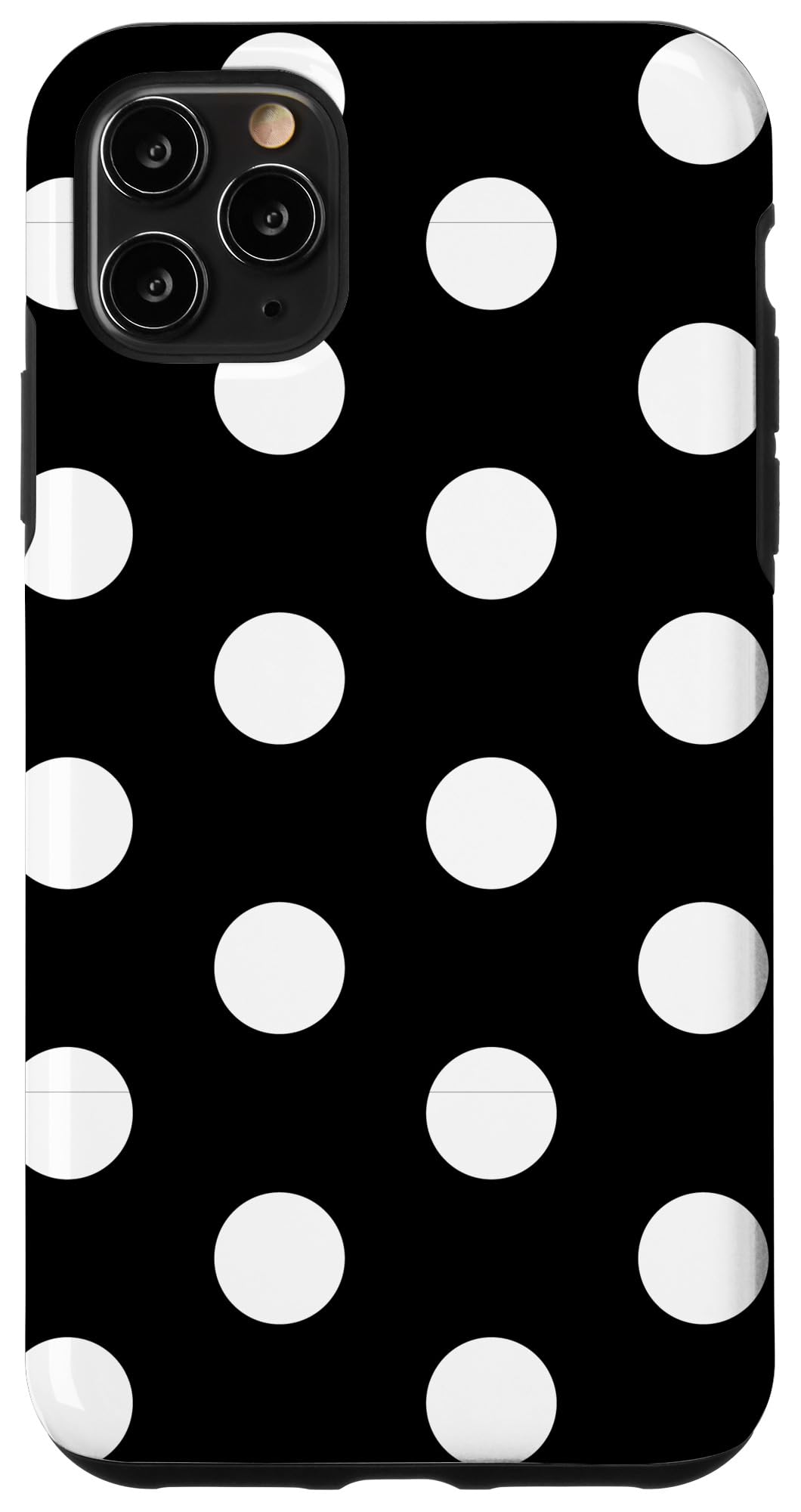 iPhone 11 Pro Max Case - Trendy Black & White Polka Dot Design | Shockproof Protective Cover for Women & Men | Perfect for Work, Travel & Everyday Use
