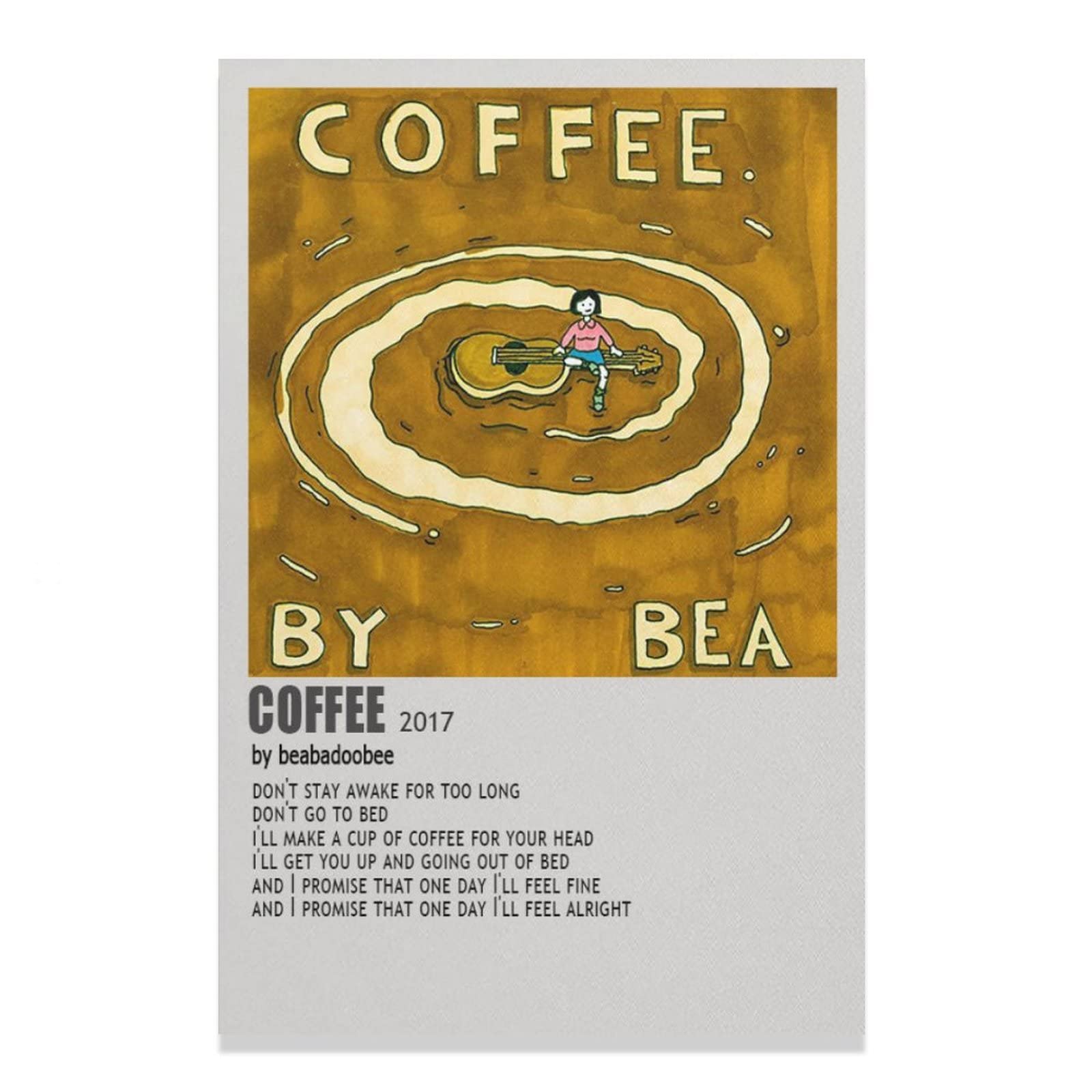Beabadoobee Coffee Canvas Poster - Unframed 16x24 Inch (40x60cm) - Vintage Aesthetic Wall Art for Bedroom, Office & Living Room Decor - Perfect Gift for Music & Coffee Lovers - Ideal for Home, Cafe & Dorm Room Wall Decoration