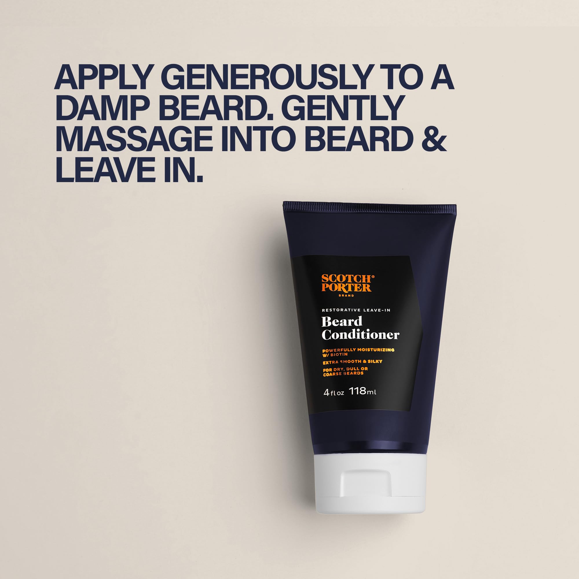 Scotch Porter Leave-In Beard Conditioner – Deep Conditioning Softener for Dry, Coarse Beards | Lightweight Formula Reduces Frizz & Adds Hydration | 4 oz | Perfect for Daily Beard Care & Styling