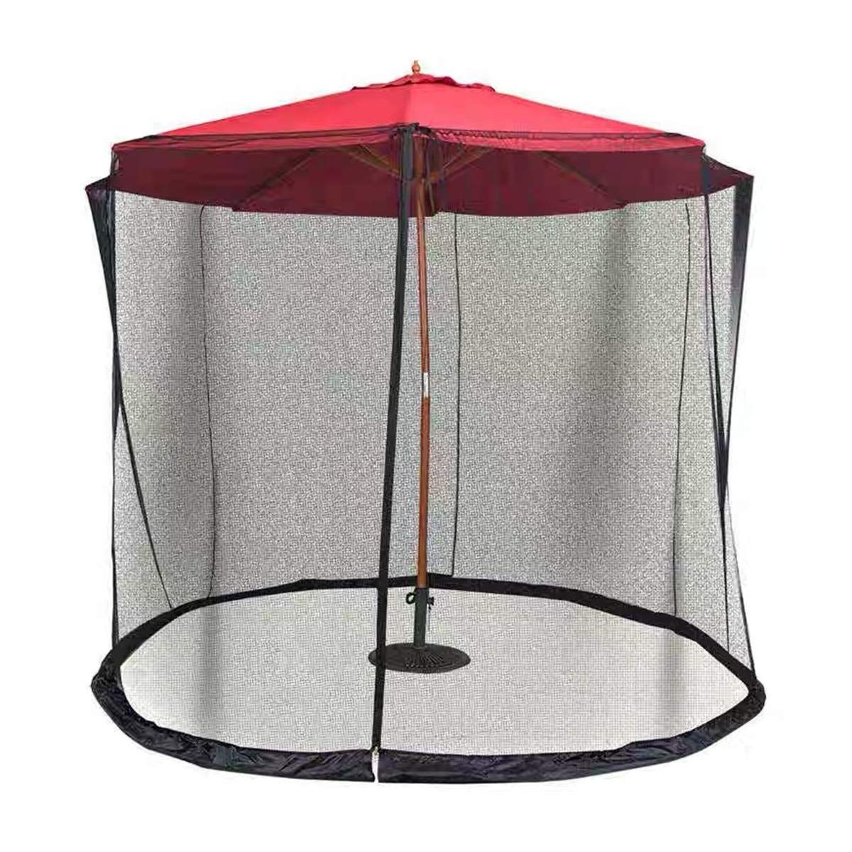 Outdoor Patio Umbrella Cover with Mosquito Netting - Zippered Foldable Mesh Enclosure for Garden Table Umbrella, Deck Furniture - Perfect for Outdoor Dining, Backyard BBQs, and Poolside Relaxation