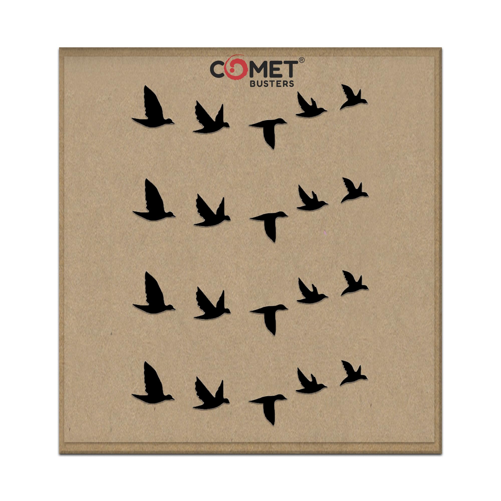 Comet Busters Black Henna Temporary Tattoos - Flying Birds Design (4 Pack) | Waterproof Body Art Stickers for Parties, Festivals & Costume Events (BT022)