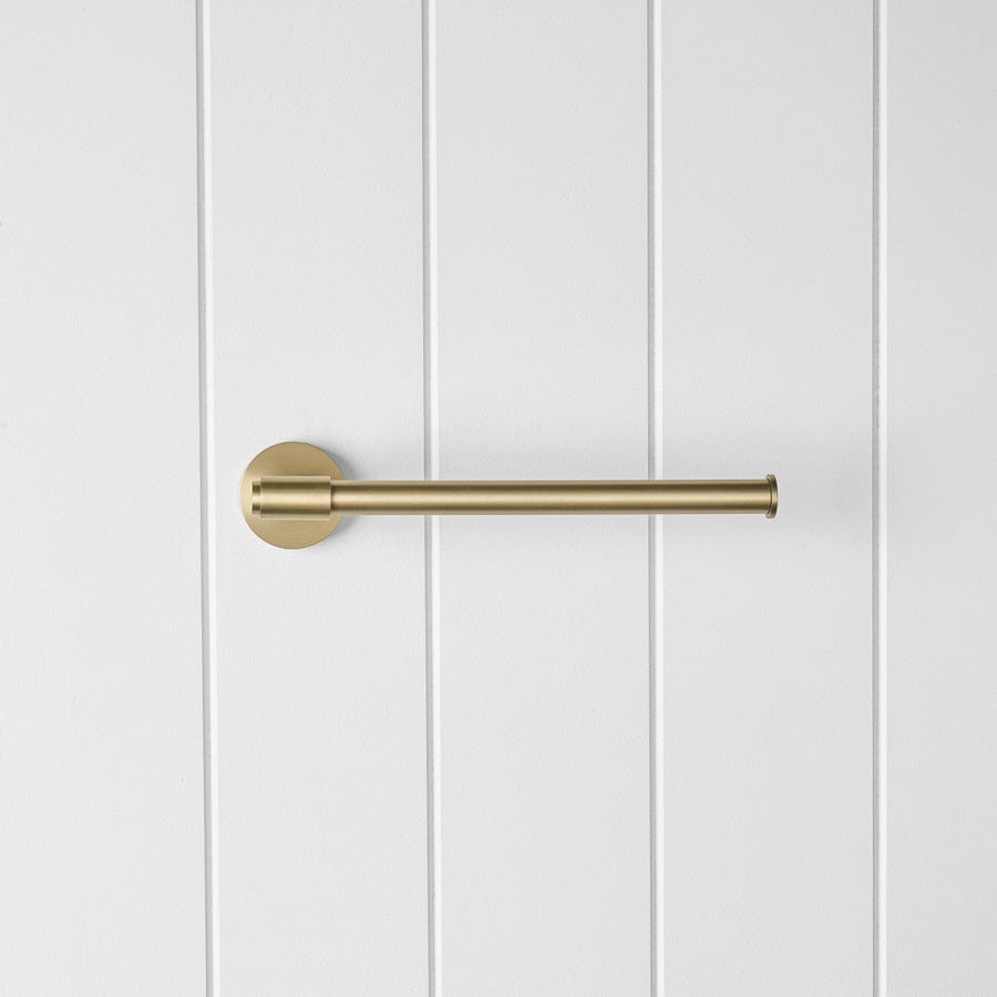 Brushed Brass Hand Towel Holder - Elegant Bathroom & Kitchen Towel Rack for Modern Home Decor - Perfect for Bathrooms, Kitchens, and Laundry Rooms