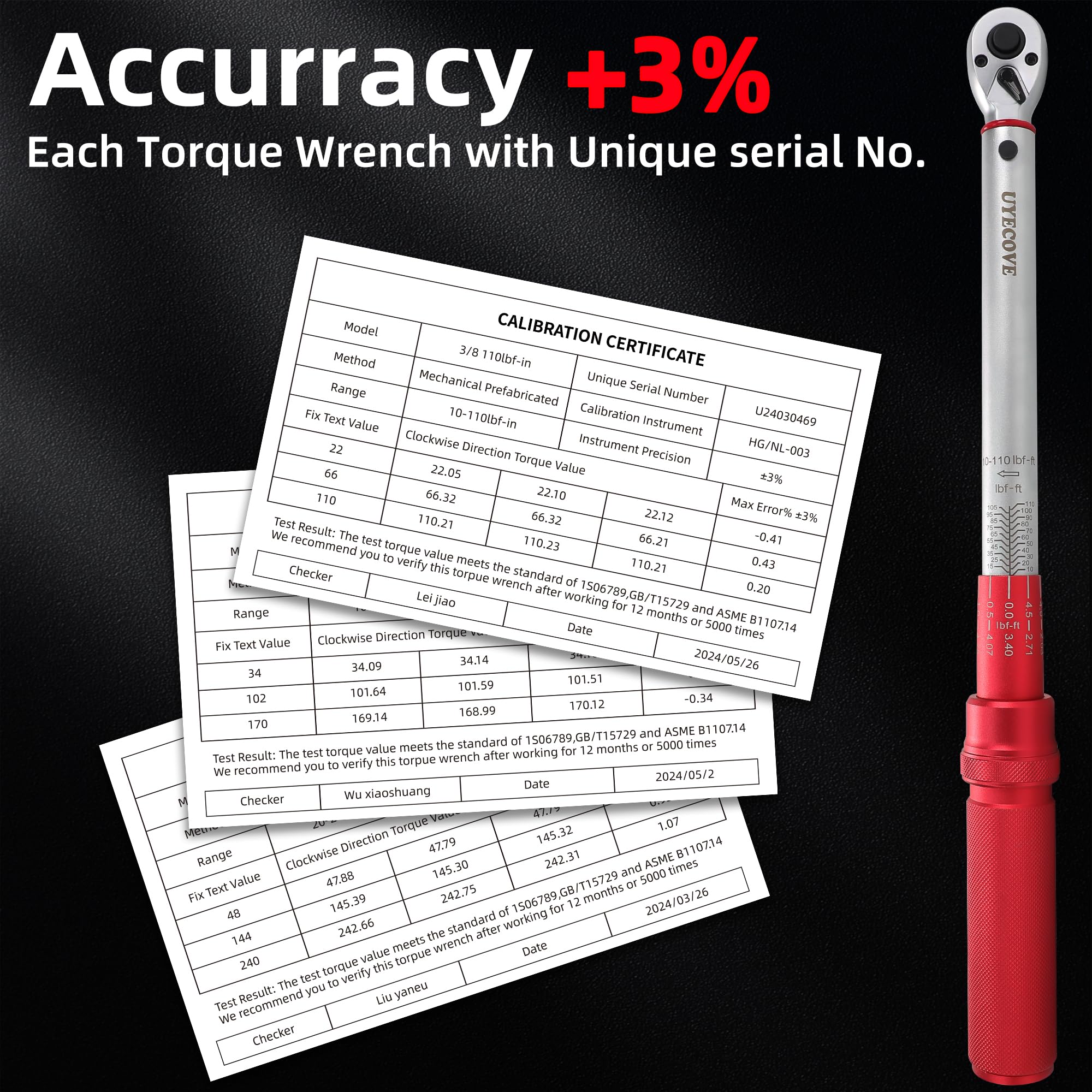 3Pcs Torque Wrench Set (1/4