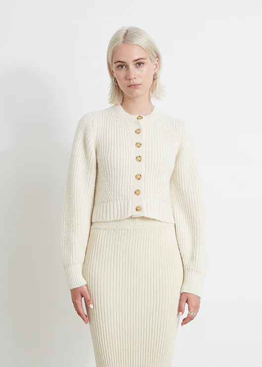 Becca Cardigan Women's Ivory Knit Sweater - Soft & Cozy Open Front Cardigan for Fall & Winter Layering