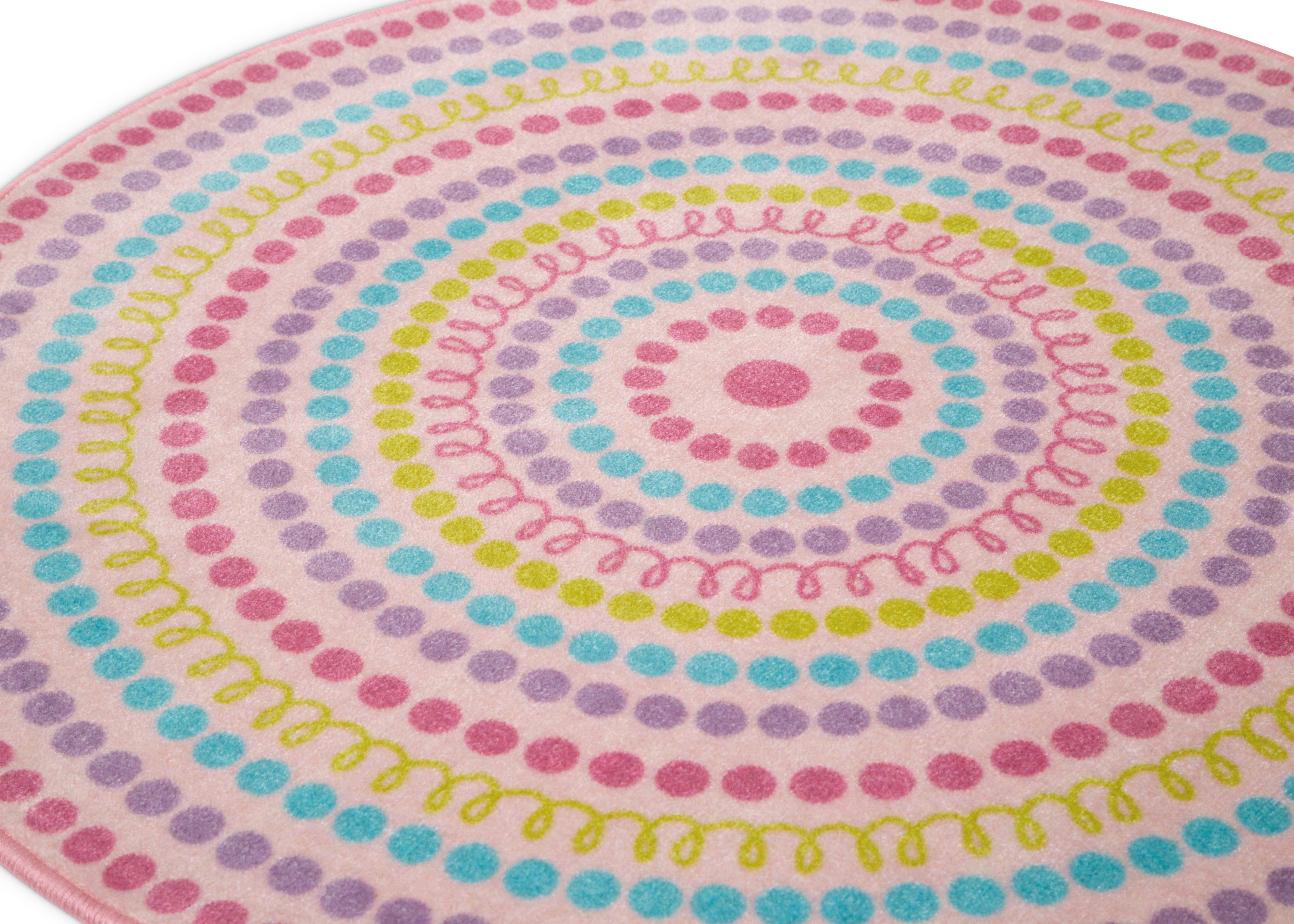 Colorful Rainbow Dot Non-Slip Round Playroom Rug for Kids - 39 Inch Soft Floor Mat for Nursery, Bedroom & Play Areas