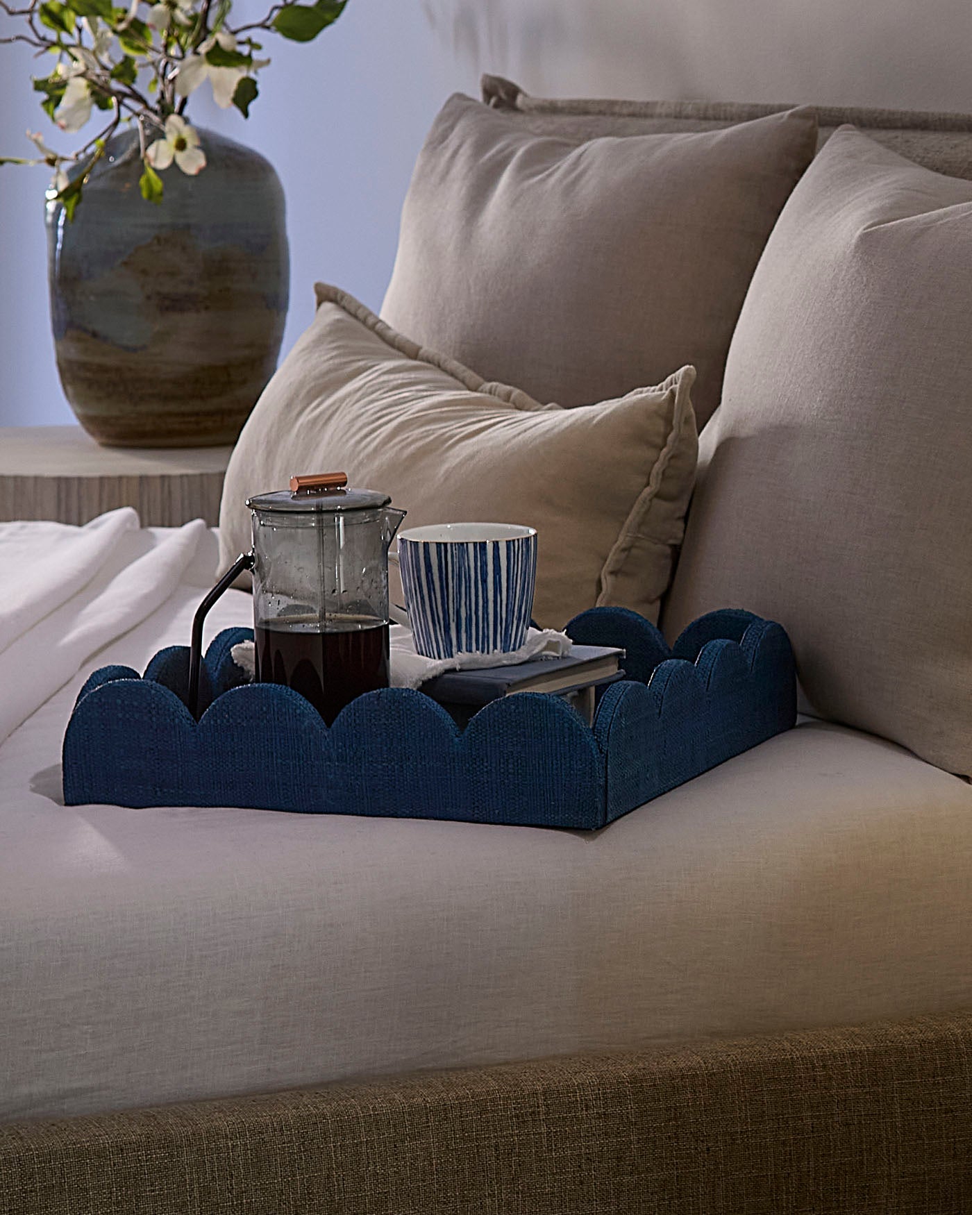Wonderland Scalloped Tray - Elegant Decorative Serving Tray for Home Decor, Tea Parties & Gift Giving | Perfect for Coffee Table, Vanity & Wedding Decor
