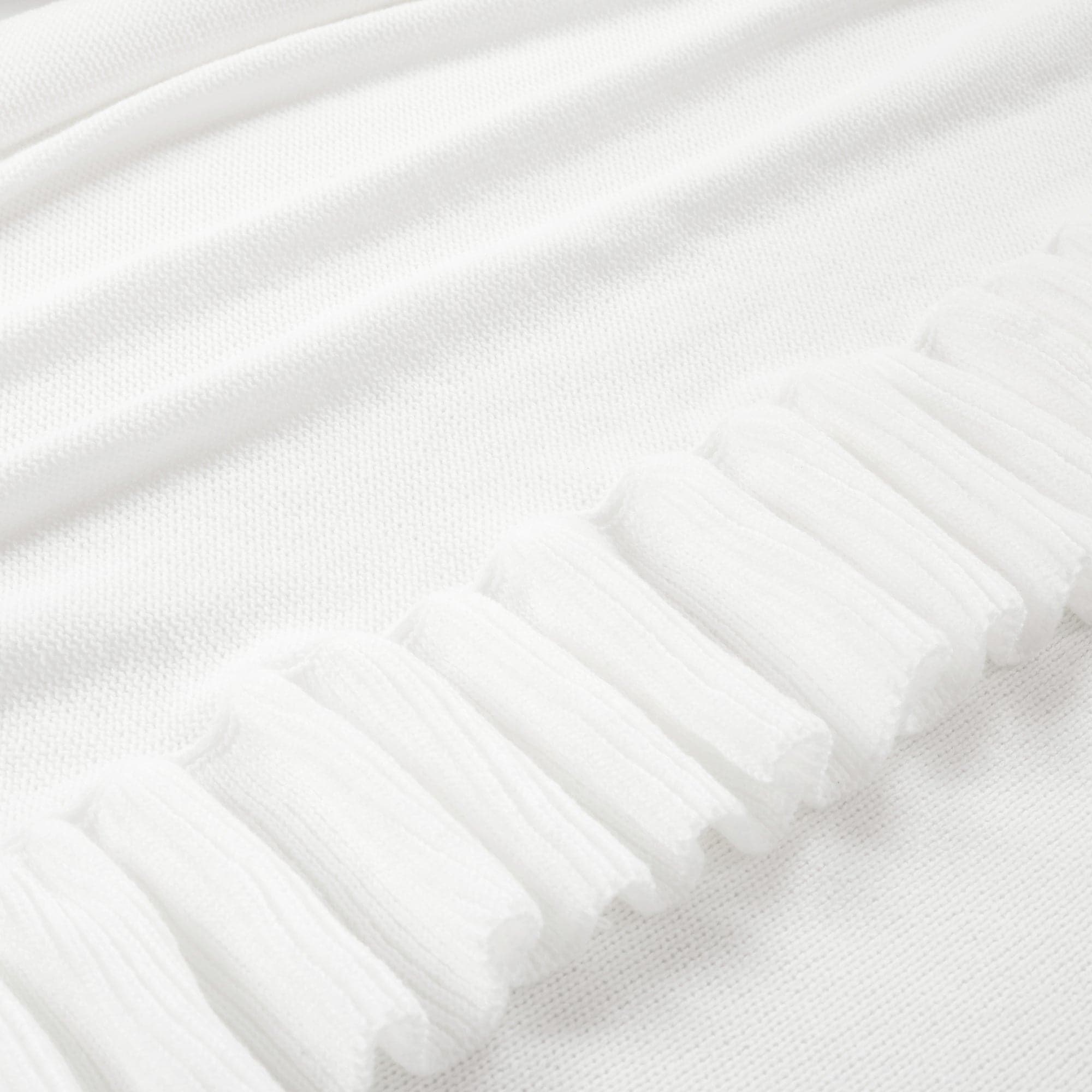 Reyna Soft Knitted Ruffle Blanket - Cozy Throw Coverlet for Bed, Couch & Nursery - Perfect for Gift, Winter Warmth & Home Decor