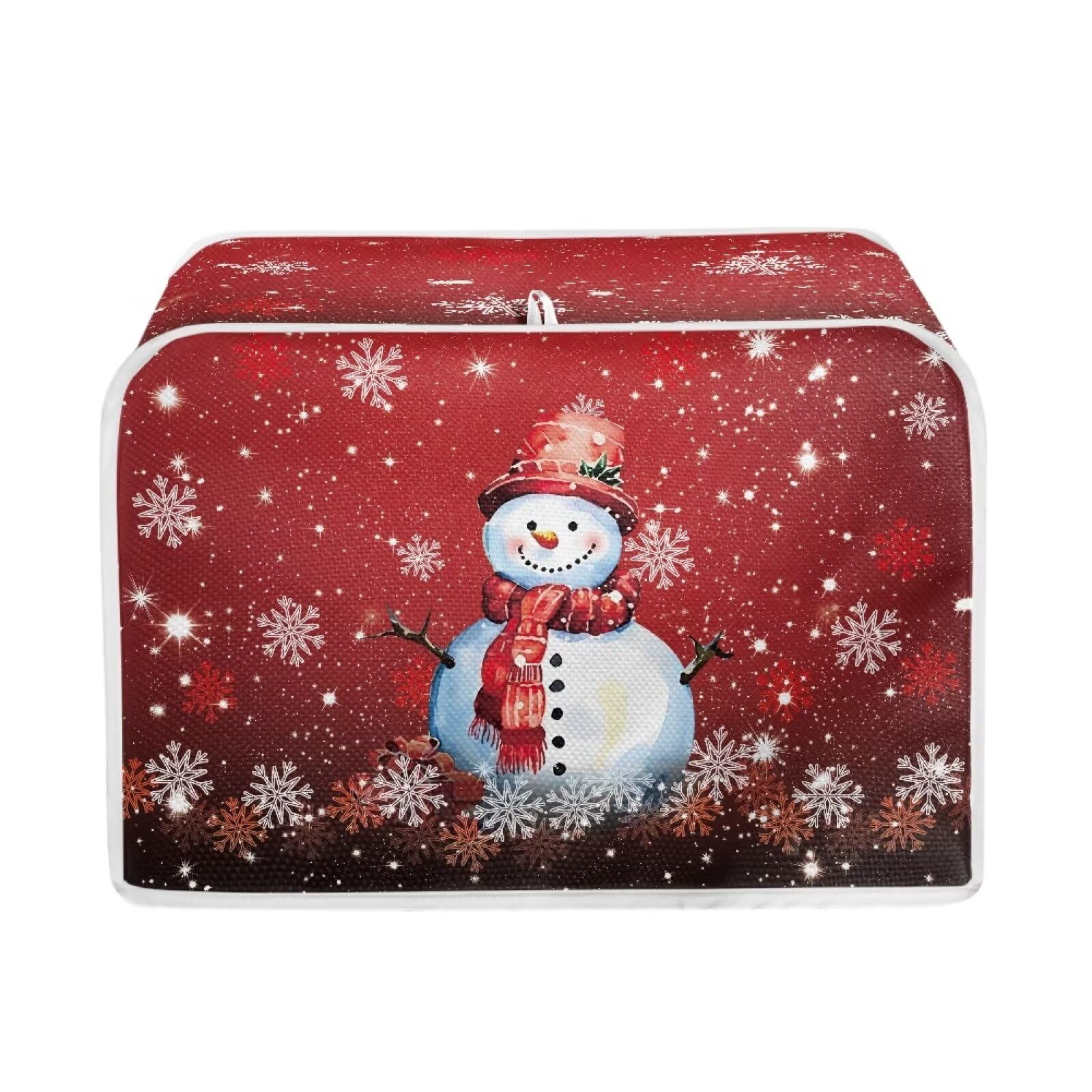 Christmas Snowman Print 2-Slice Toaster Cover - Foldable Kitchen Appliance Protector for Dust & Fingerprints - Machine Washable Holiday Home Decor - Perfect for Xmas Kitchen Countertop & Small Appliance Protection