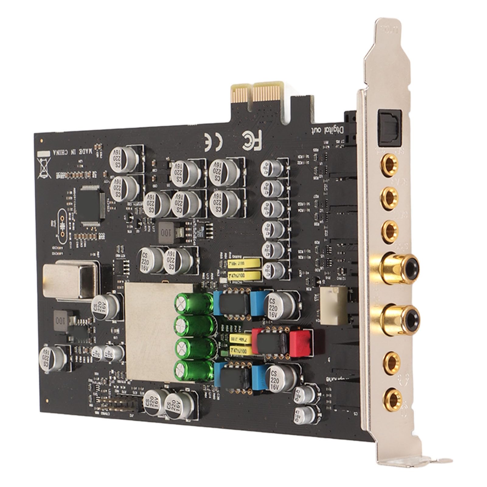 Professional 7.1 Channel PCIe Sound Card with Multiple Interfaces - High-Quality Audio for PC Gaming, Music Production & Home Theater Systems | Perfect for 3D Games, Streaming & Audio Editing