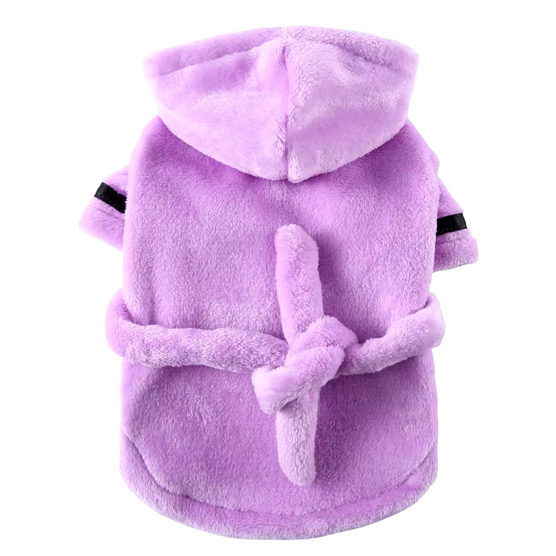 Soft Cotton Hooded Dog Bathrobe - Absorbent Pet Towel Pajama with Hood for Small & Large Dogs - Perfect for Bath Time, Grooming & Relaxing at Home