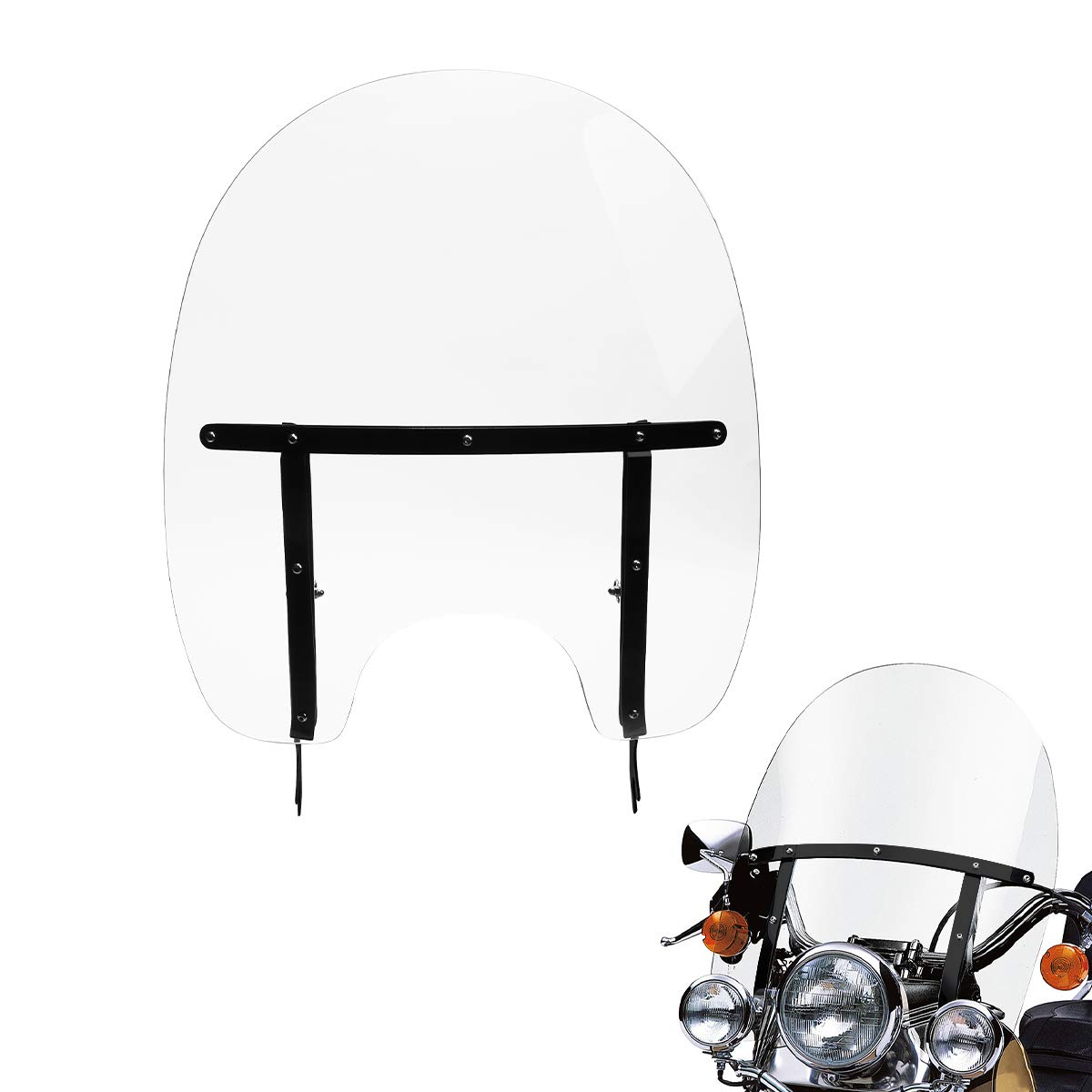 Harley Softail FLS FLSS FLST FLSTC FLSTF Clear Windshield Windscreen (2000-2017) - Perfect for Cruising & Long Rides