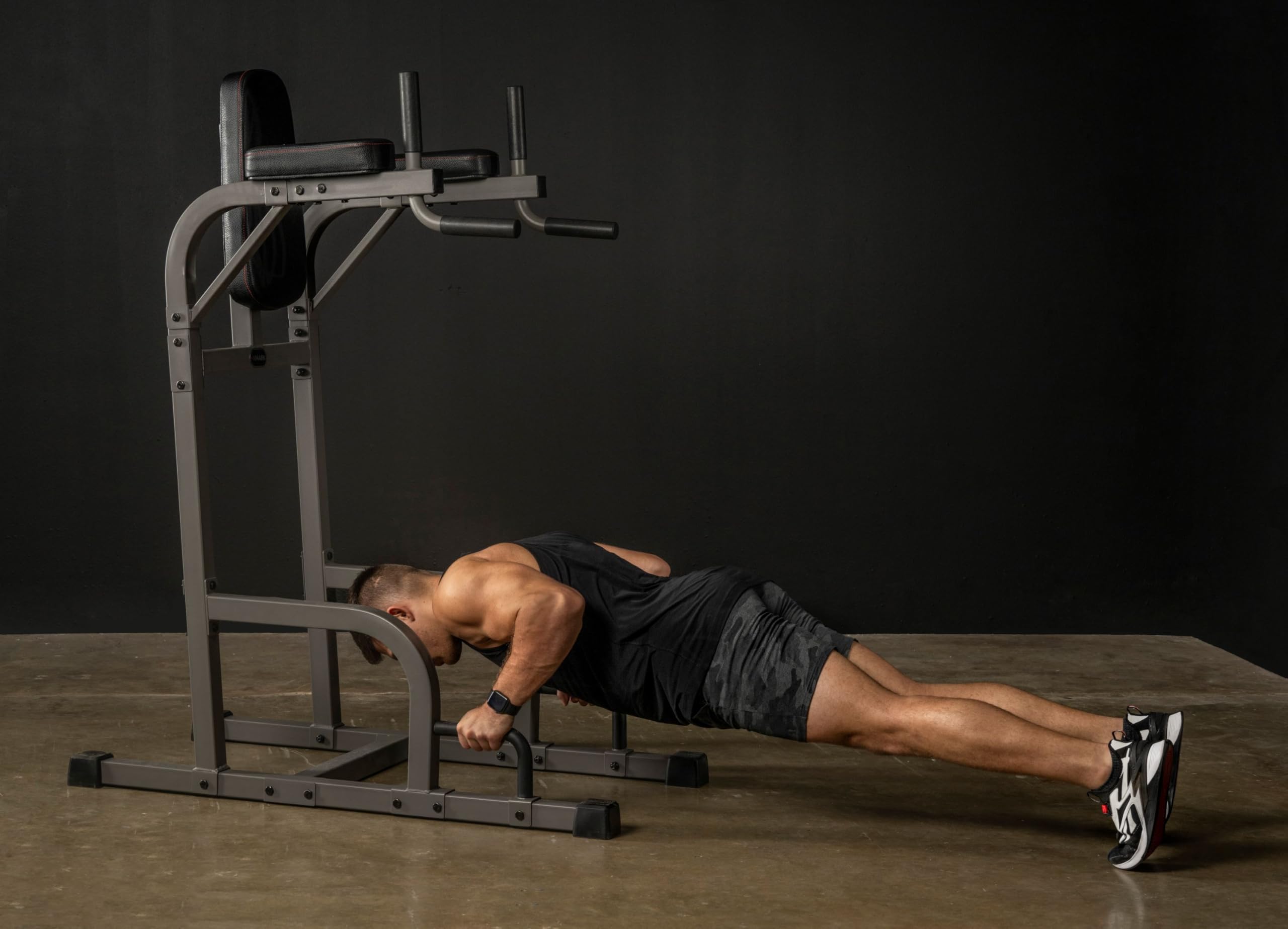 **XMARK Commercial Knee Raise & Dip Stand with Push Up Station - Heavy Duty Captain's Chair for Upper Body & Core Workouts - Home Gym & Commercial Fitness Equipment**    *(Perfect for Home Gyms, CrossFit, and Strength Training - Build Abs, Arms, and Shoulders!)*