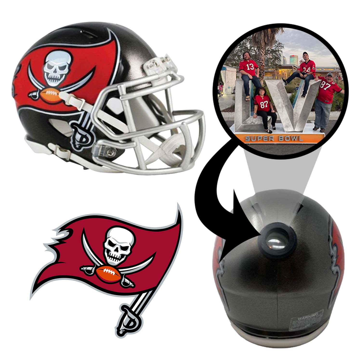 Tampa Bay Buccaneers NFL Mini Helmet Replica with Display Stand - Perfect for Collectors, Sports Memorabilia, and Game Room Decor