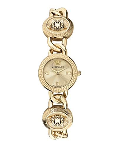Versace Stud Icon Collection Luxury Women's Watch - Gold Bracelet, Case & Dial | Elegant Timepiece for Formal Events, Parties & Special Occasions