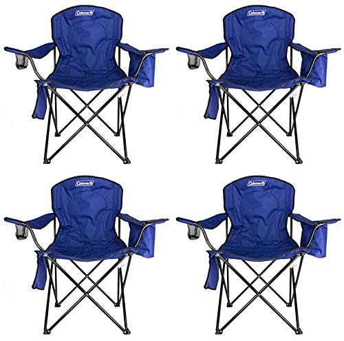 Coleman 4-Pack Oversized Camping Chairs with Coolers - Heavy Duty Outdoor Folding Chairs for Camping, Beach, Picnics, Backyard & Tailgating