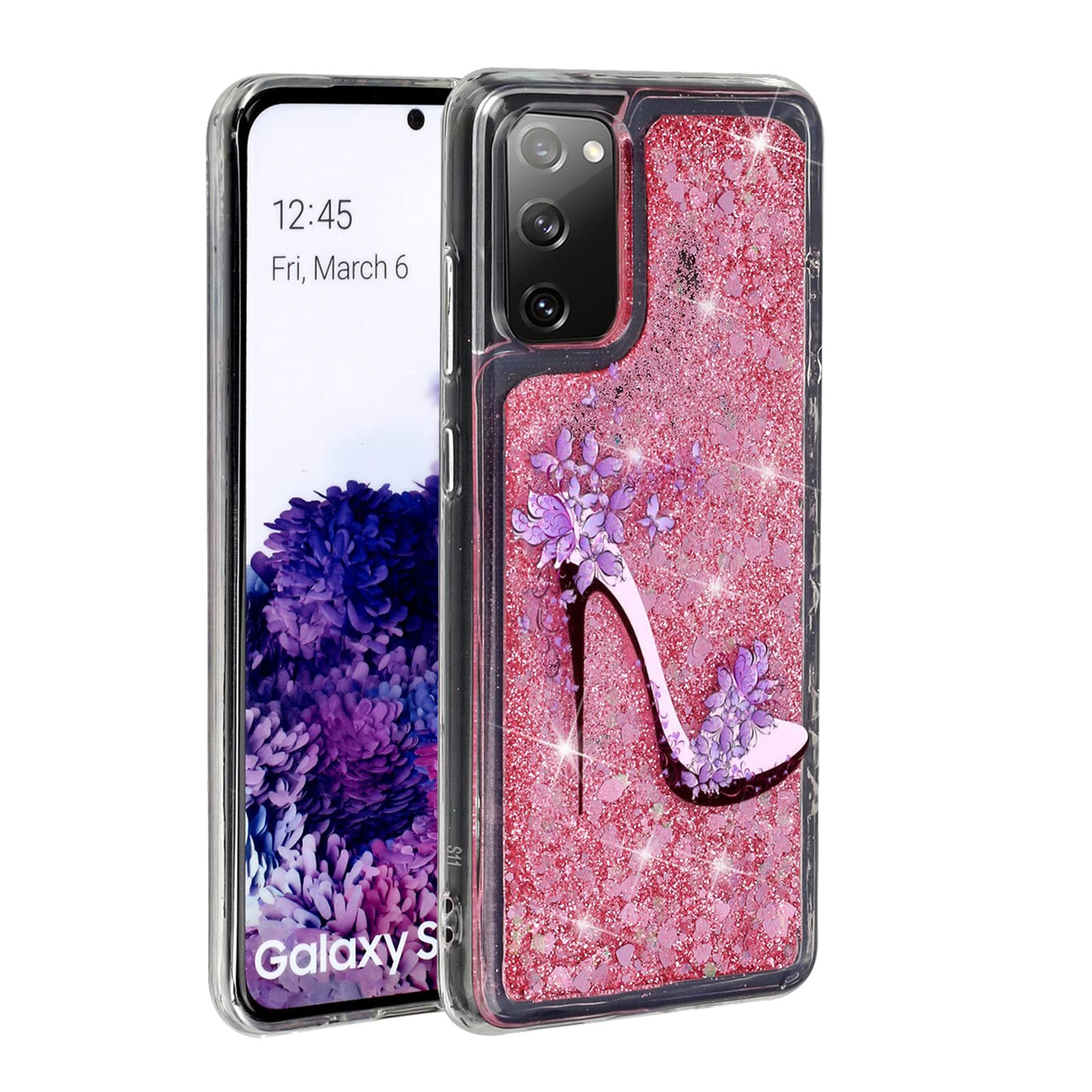 Samsung Galaxy A03S Phone Case - Sparkling Liquid Floating Glitter Shock Absorption TPU Bumper Slim Clear Cover | Durable Protection for Everyday Use, Work, and Travel