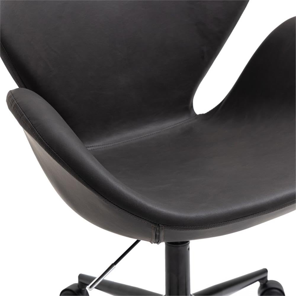 American Furniture Classics AW801 Ergonomic Office Chair - Black - Adjustable Height & Lumbar Support for Home & Office Workspaces