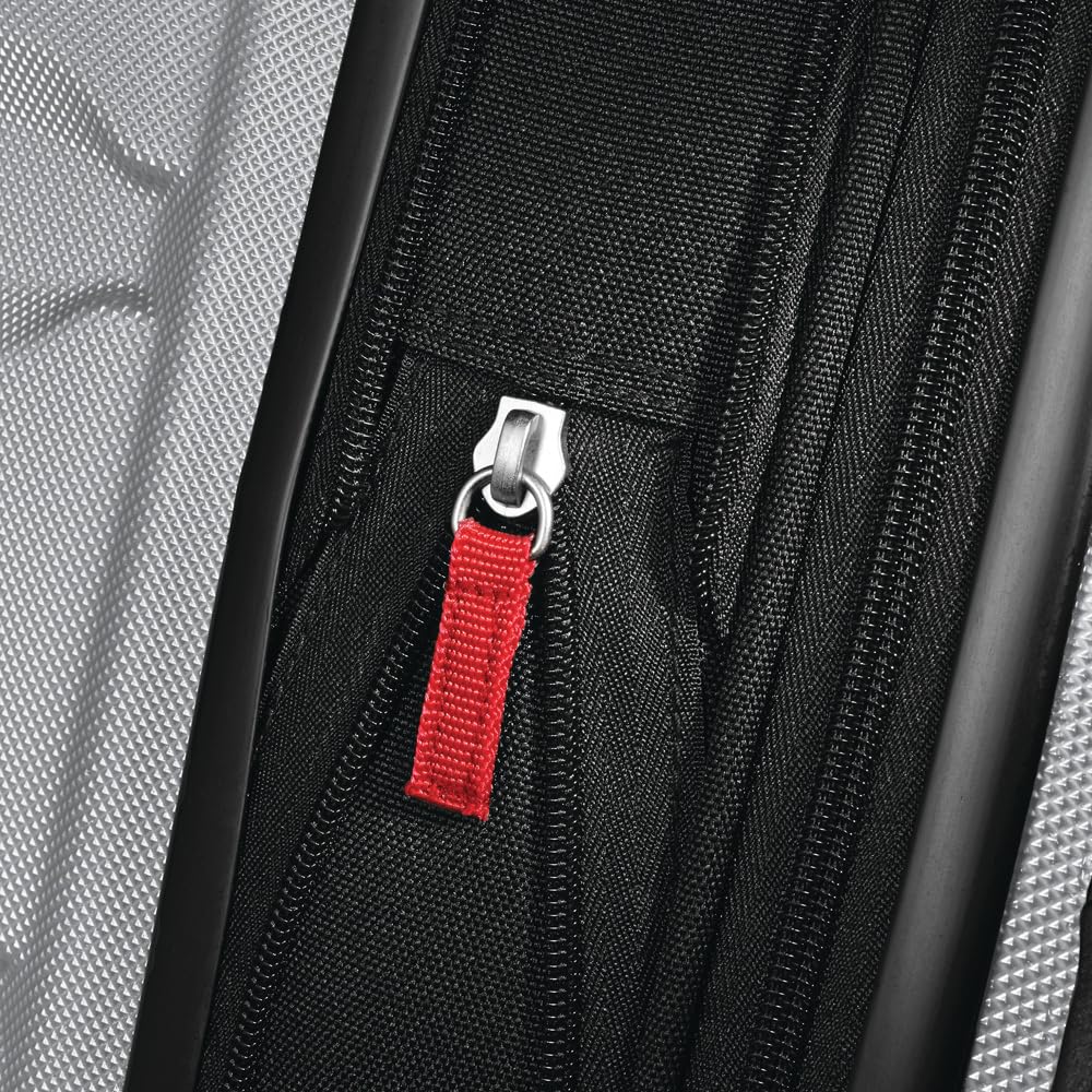 Samsonite Omni PC Hardside Expandable Luggage with 360° Spinner Wheels, Silver, 24-Inch Checked-Medium Suitcase - Perfect for Air Travel, Business Trips & Family Vacations
