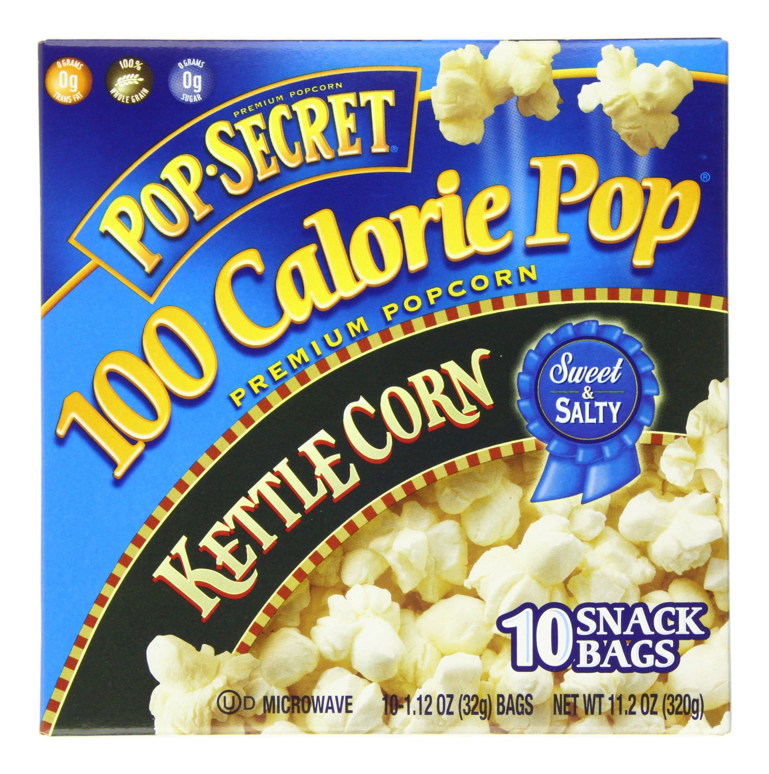 Pop Secret 100 Calorie Kettle Corn Popcorn - 10 Pack (11.12 oz) | Low Calorie Snack for Movie Nights, Office Breaks & Healthy Diet