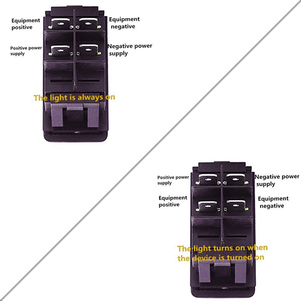 4Pcs Auto Rocker Switch with LED Indicator - 4Pin On/Off Toggle Switch for Car, Marine Boat, ATV, RV, LED Light Bar - Waterproof Dash Panel Switch for Off-Road Vehicles (Set A) - Perfect for Interior Lighting Control and Accessory Power Management