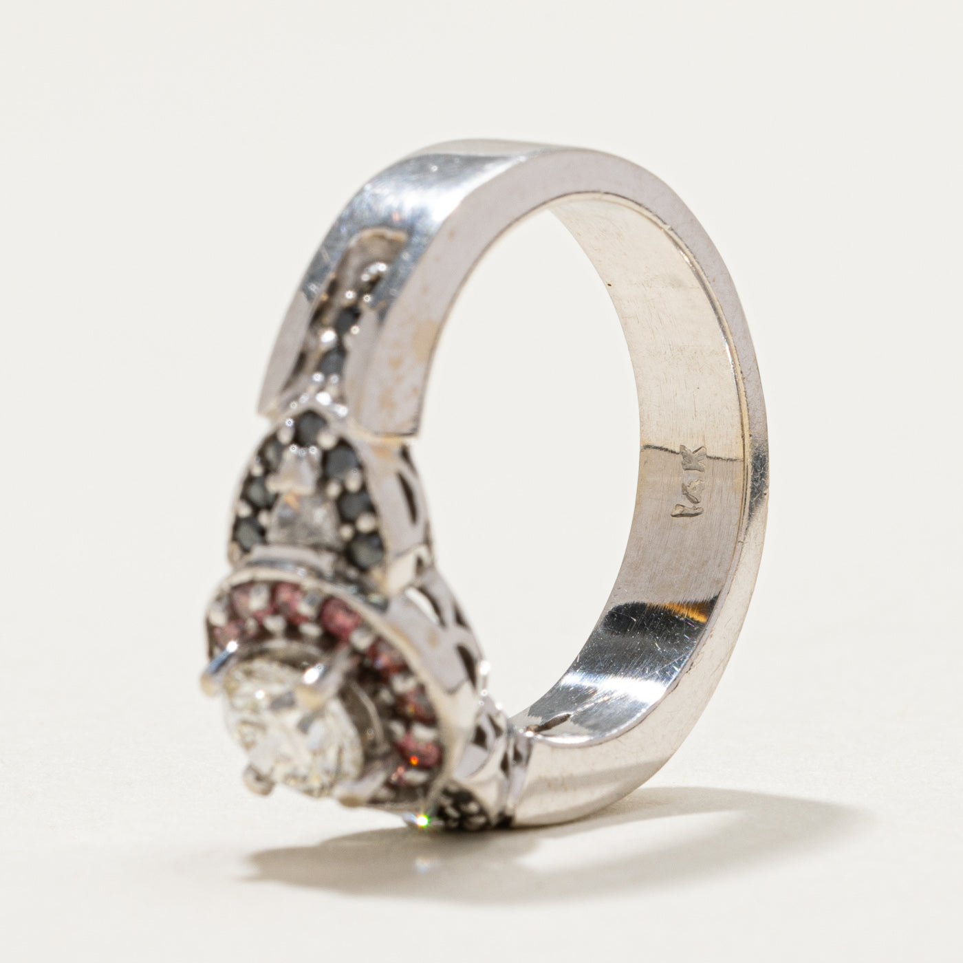 0.59ctw Multi Color Diamond Halo Engagement Ring - Size 5.5 | Elegant Wedding Band, Anniversary Gift & Proposal Jewelry for Her