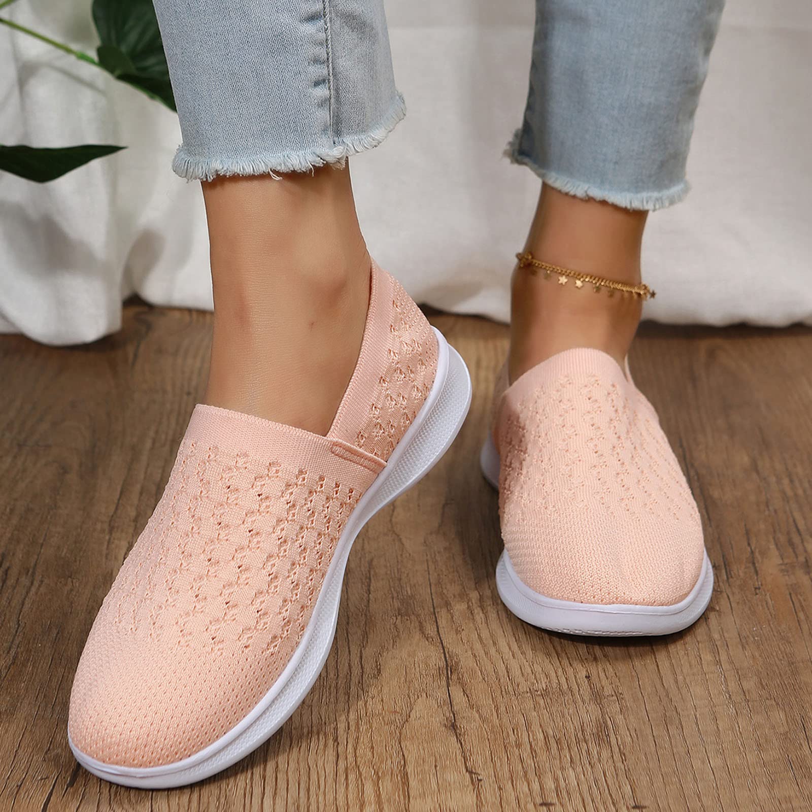 Women's Slip-On Walking Shoes - Lightweight Mesh Running Shoes for Women with Soft Sole - Comfortable for Travel, Outdoor & Leisure Activities - Perfect for Jogging, Gym & Daily Wear