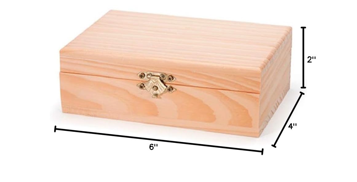 Darice Unfinished Wood Craft Box 6