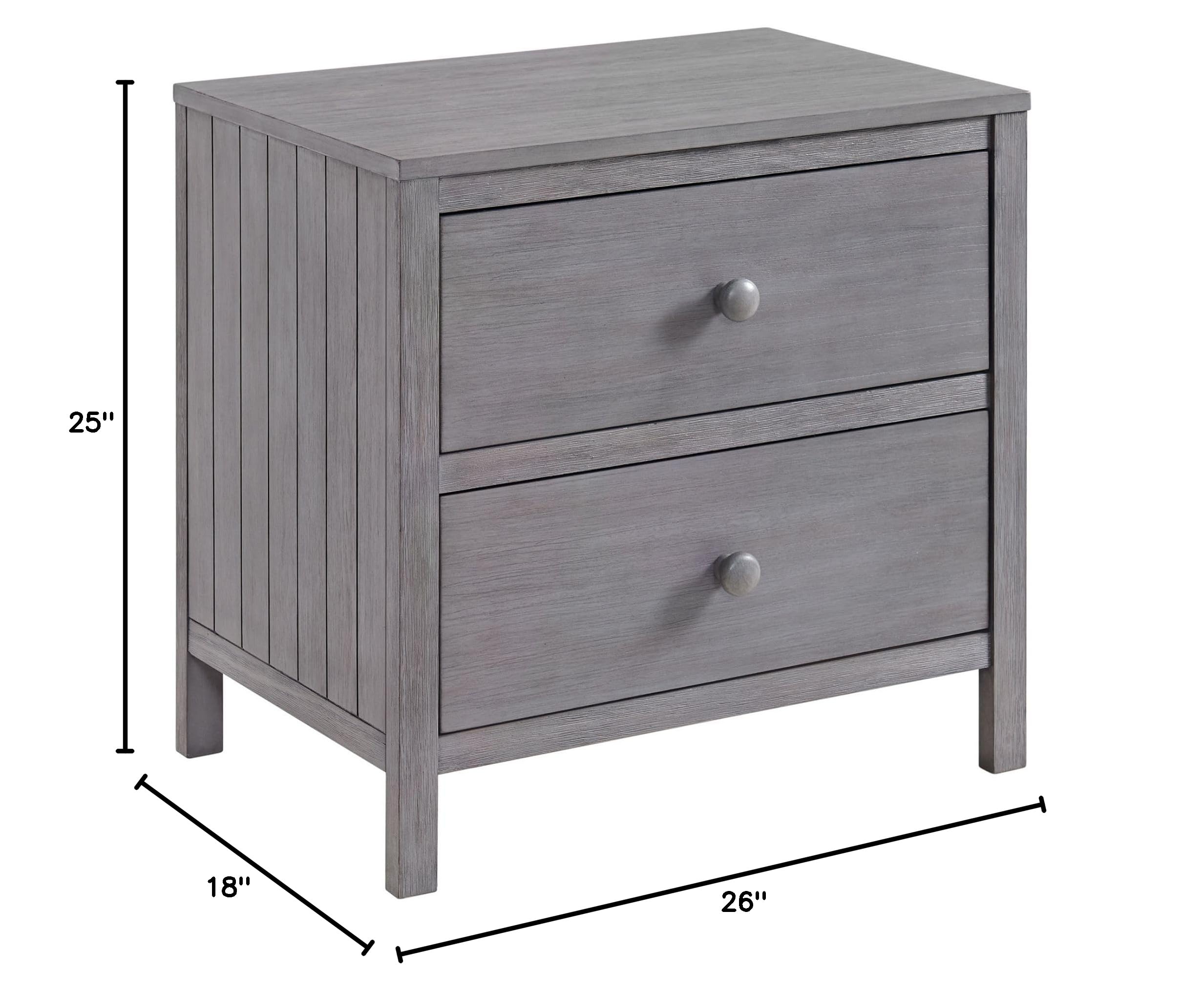 Soho Baby Everlee Nightstand in Graystone - Modern Nursery Bedside Table for Baby Room, Kids Bedroom & Toddler Sleep Space